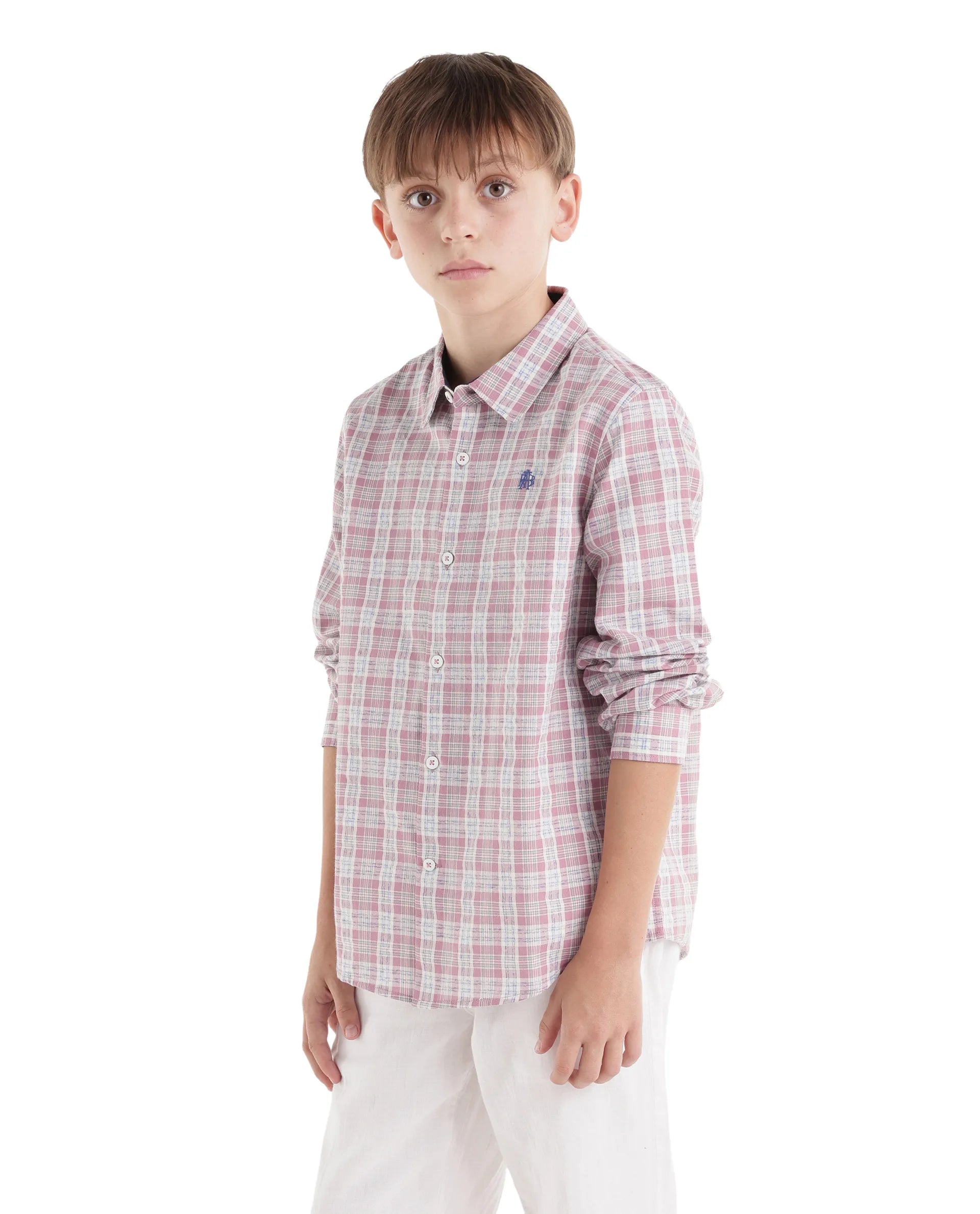 Rare Ones Kids Venzor Dark Maroon Cotton Fabric Button Closure Regular Fit Shirt