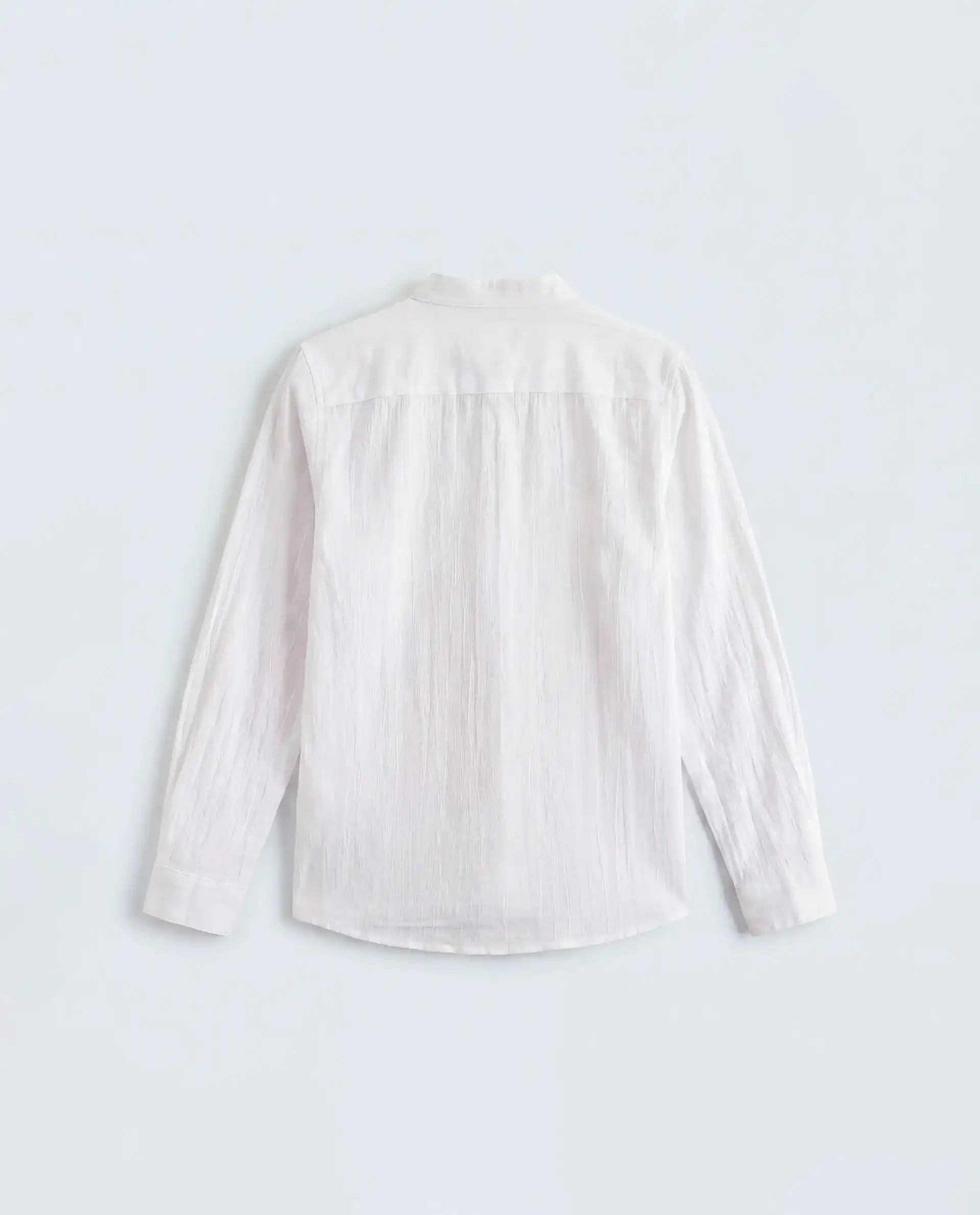 Rare Ones Kids Clin White Cotton Fabric Button Closure Regular Fit Shirt