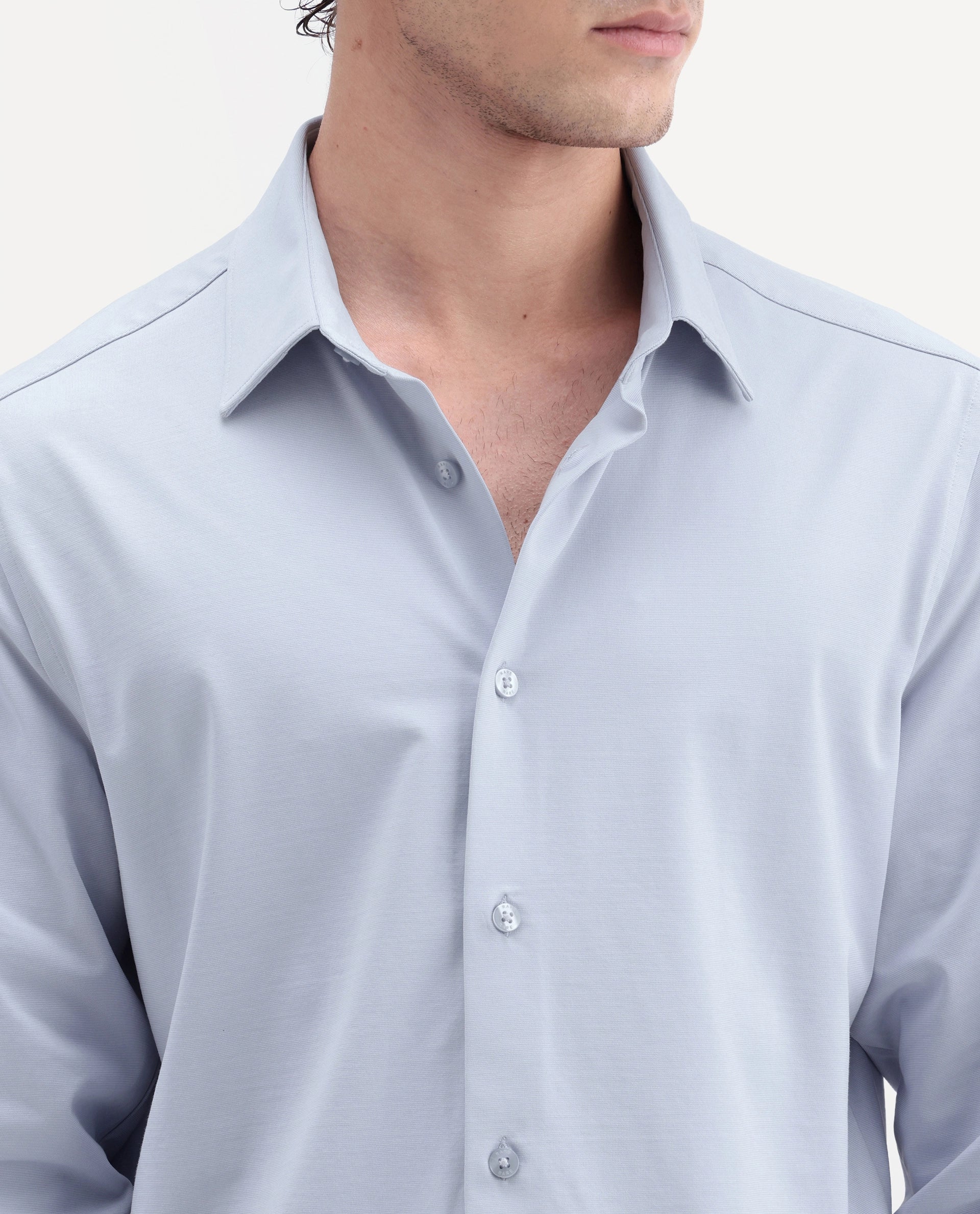 Rare Rabbit Men's Tour-Aw26 Light Blue Cotton Blend Spread Collar Regular Plain Shirt
