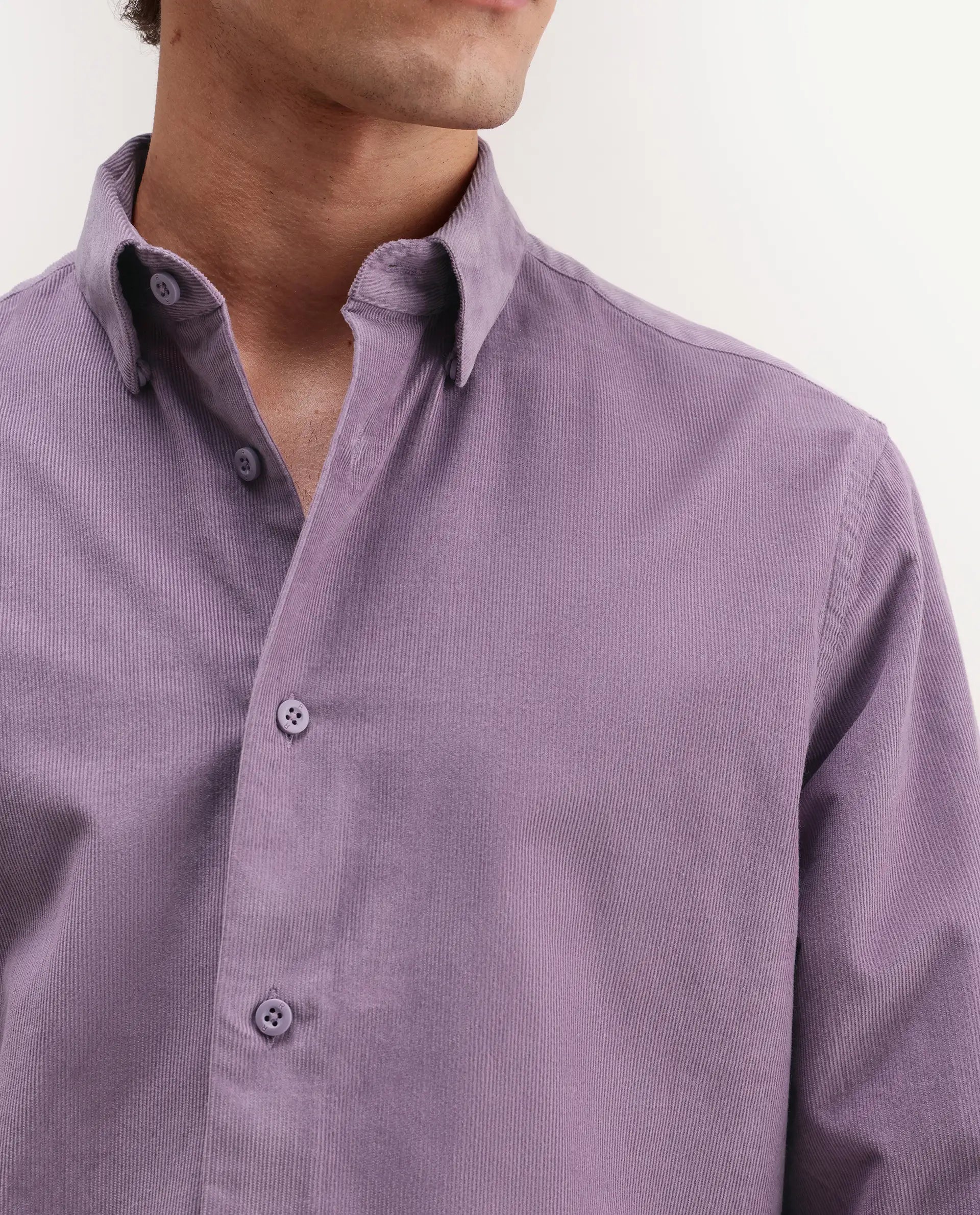 Rare Rabbit Men's Buita-Aw26 Light Purple Cotton Spread Collar Regular Fit Plain Shirt