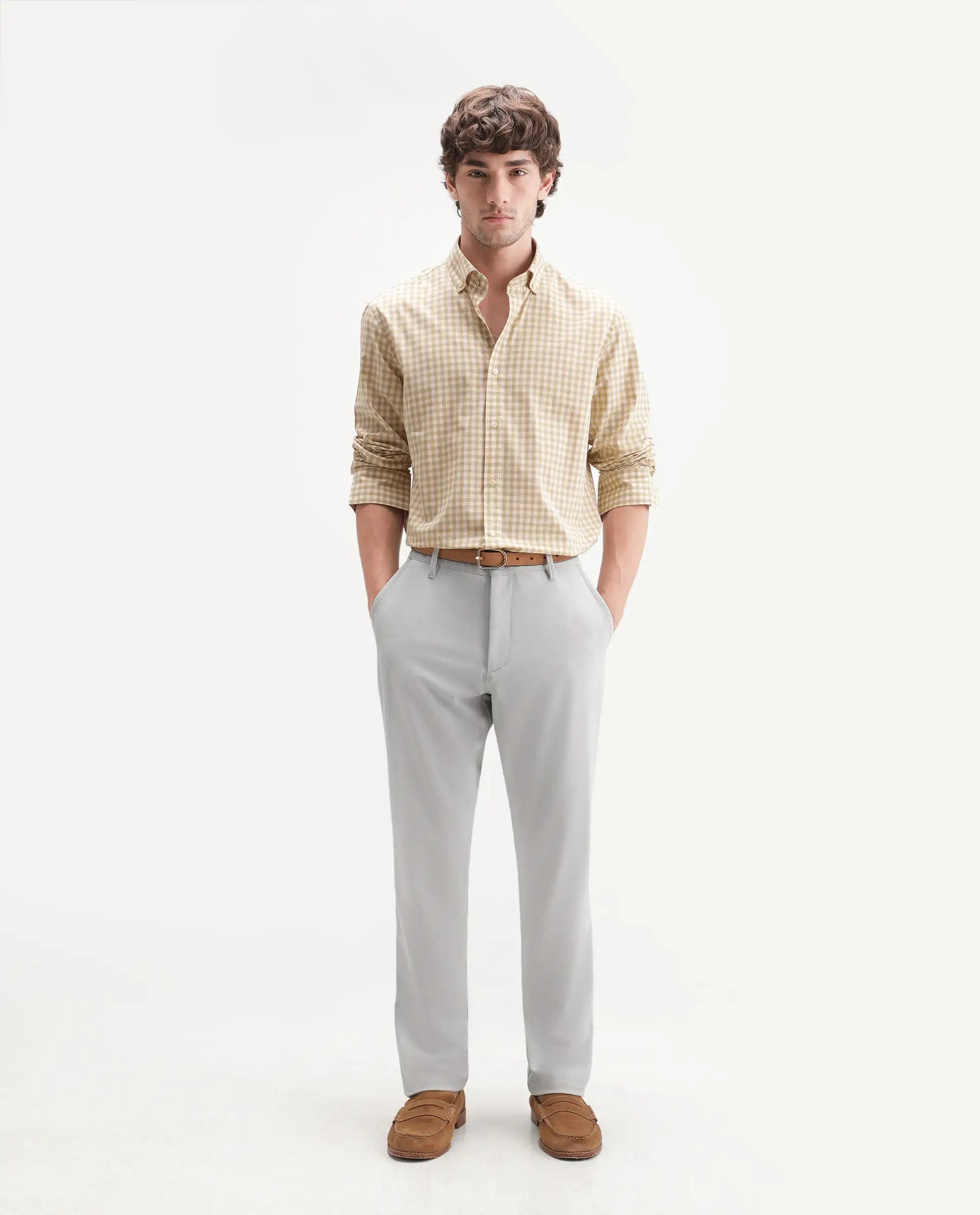 Rare Rabbit Men's Driver-Aw26 Pastel Blue Polyester Blend Fabric Regular Fit Plain Trouser