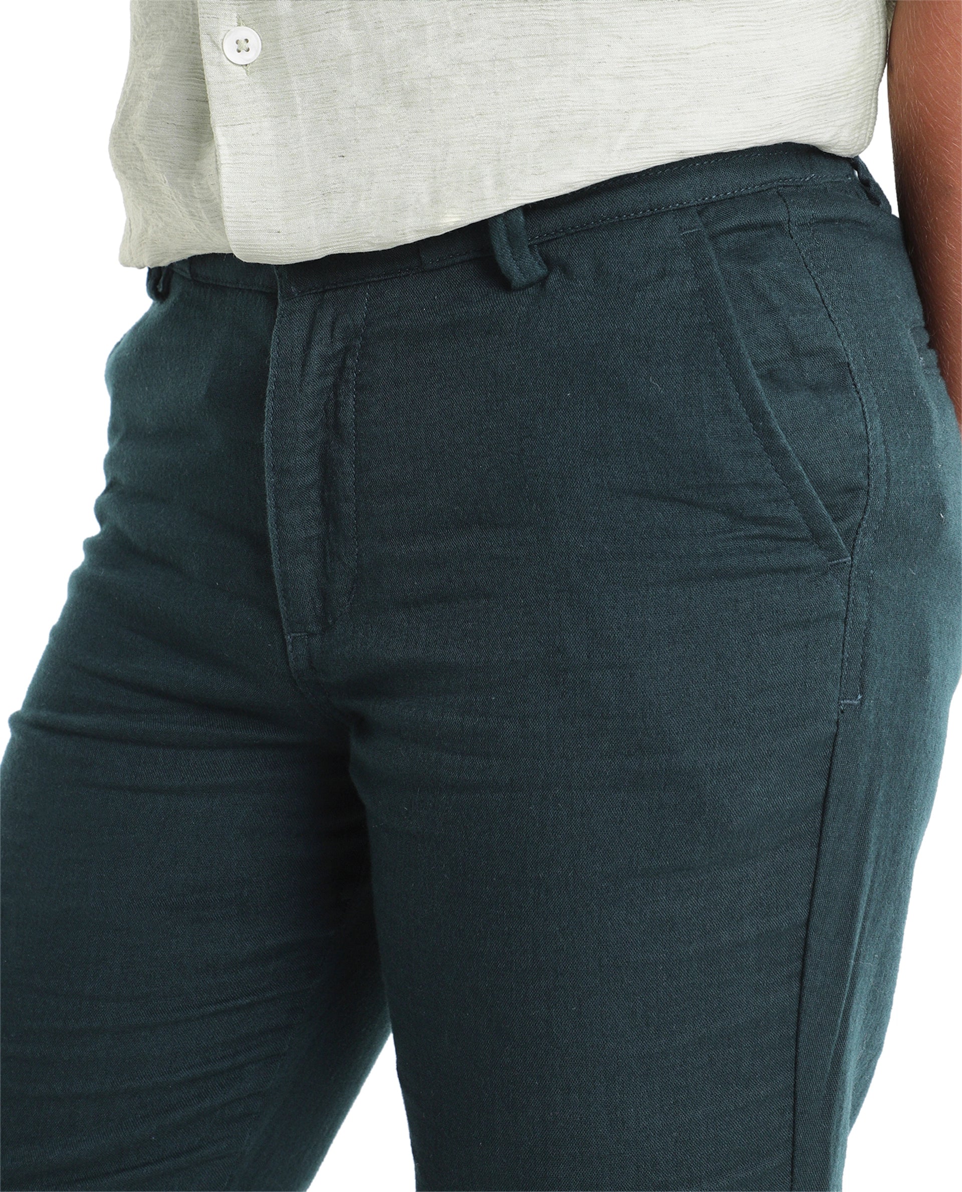 Rare Ones Kids Pastor-K-Aw26 Dark Teal Cotton Fabric Drawstring Closure Regular Fit Trouser