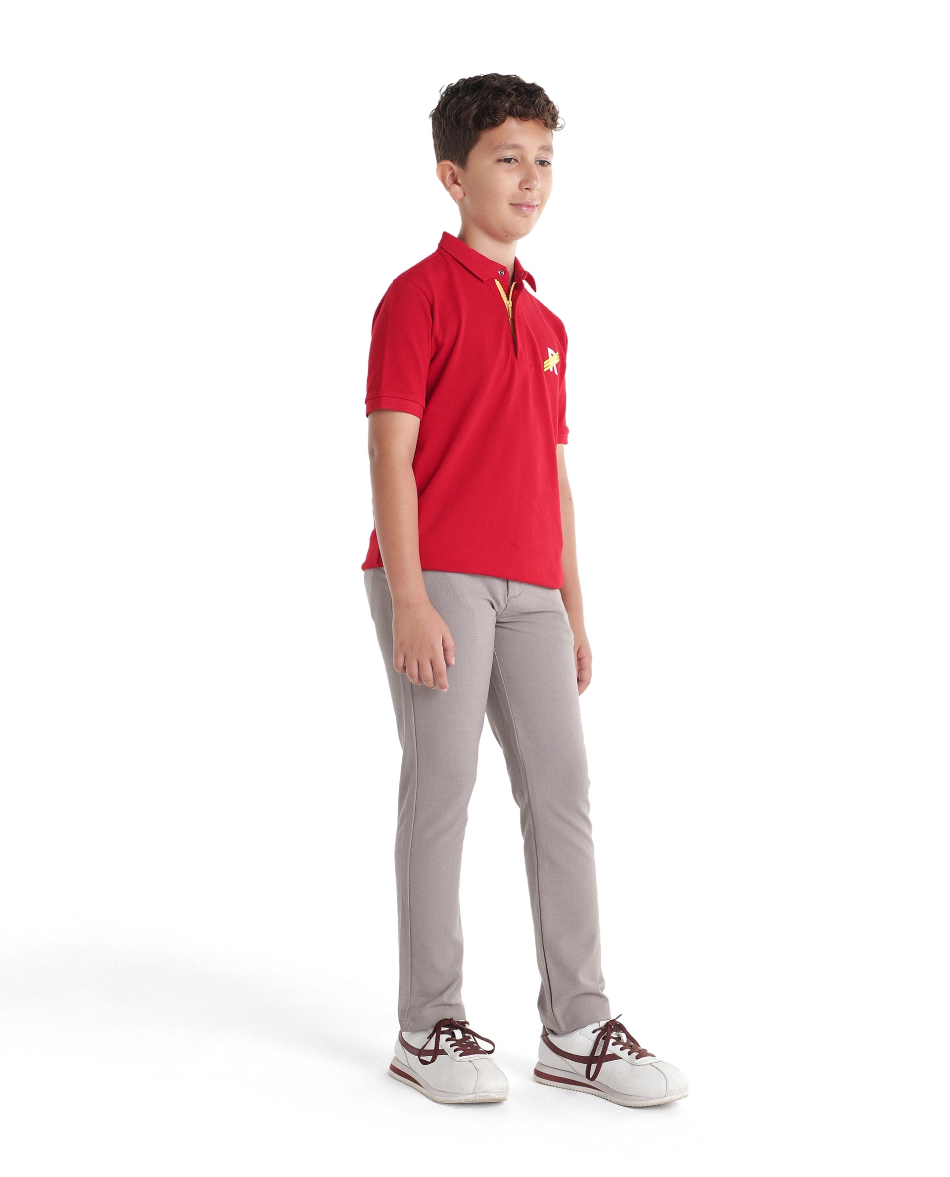 Rare Ones Kids Driver-K Dusky Beige Polyester Blend Fabric Button And Zipper Closure Regular Fit Trouser