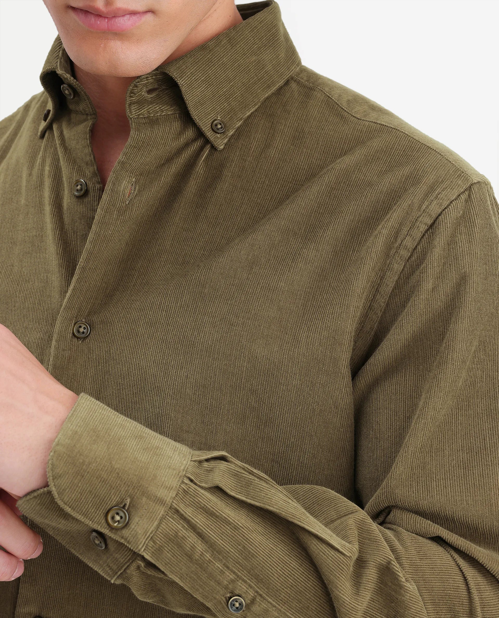 Rare Rabbit Men's Buita-On Light Green Cotton Fabric Button-Down Collar Regular Fit Plain Shirt