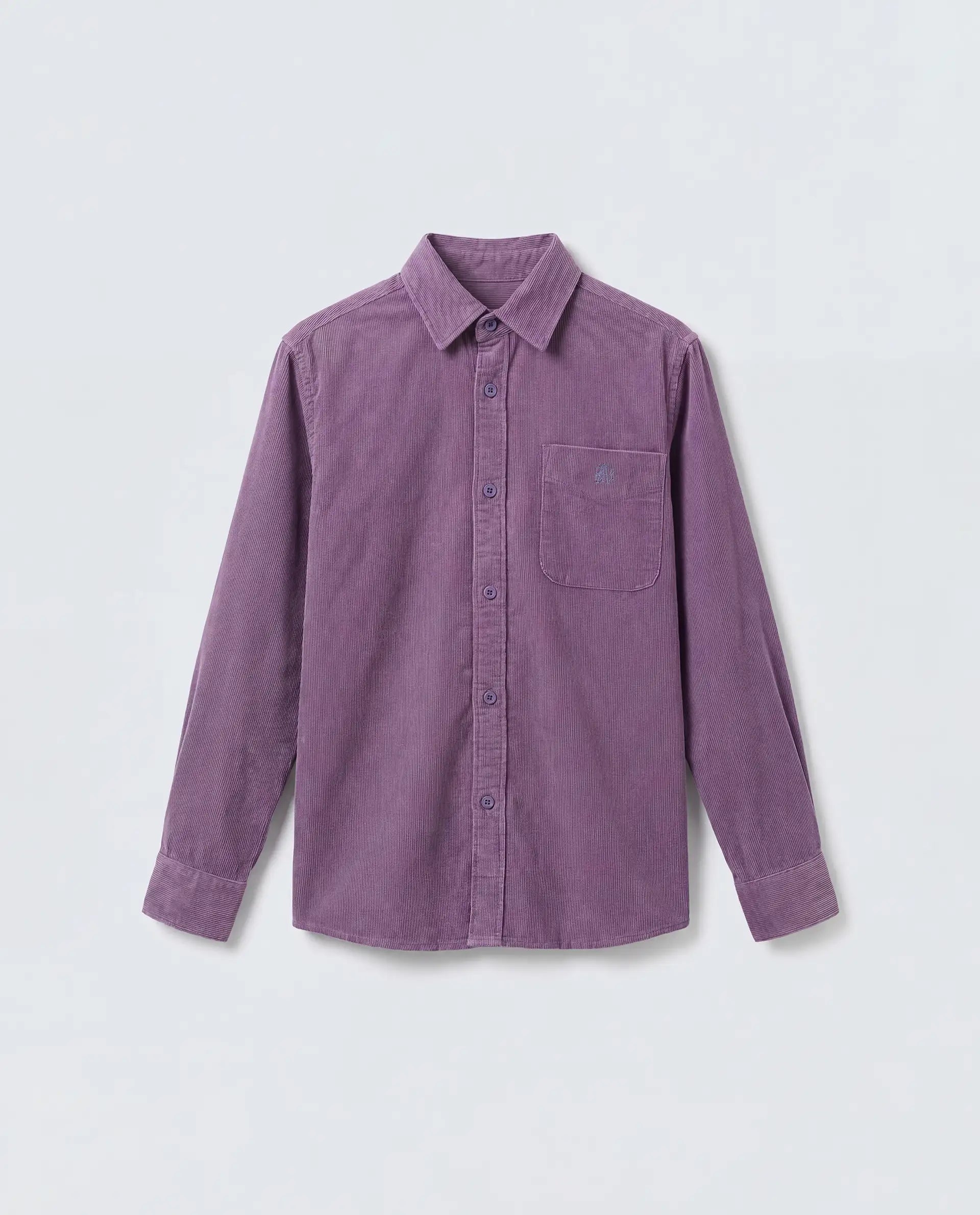 Rare Ones Kids Ceon Light Purple Cotton Fabric Button Closure Regular Plain Shirt