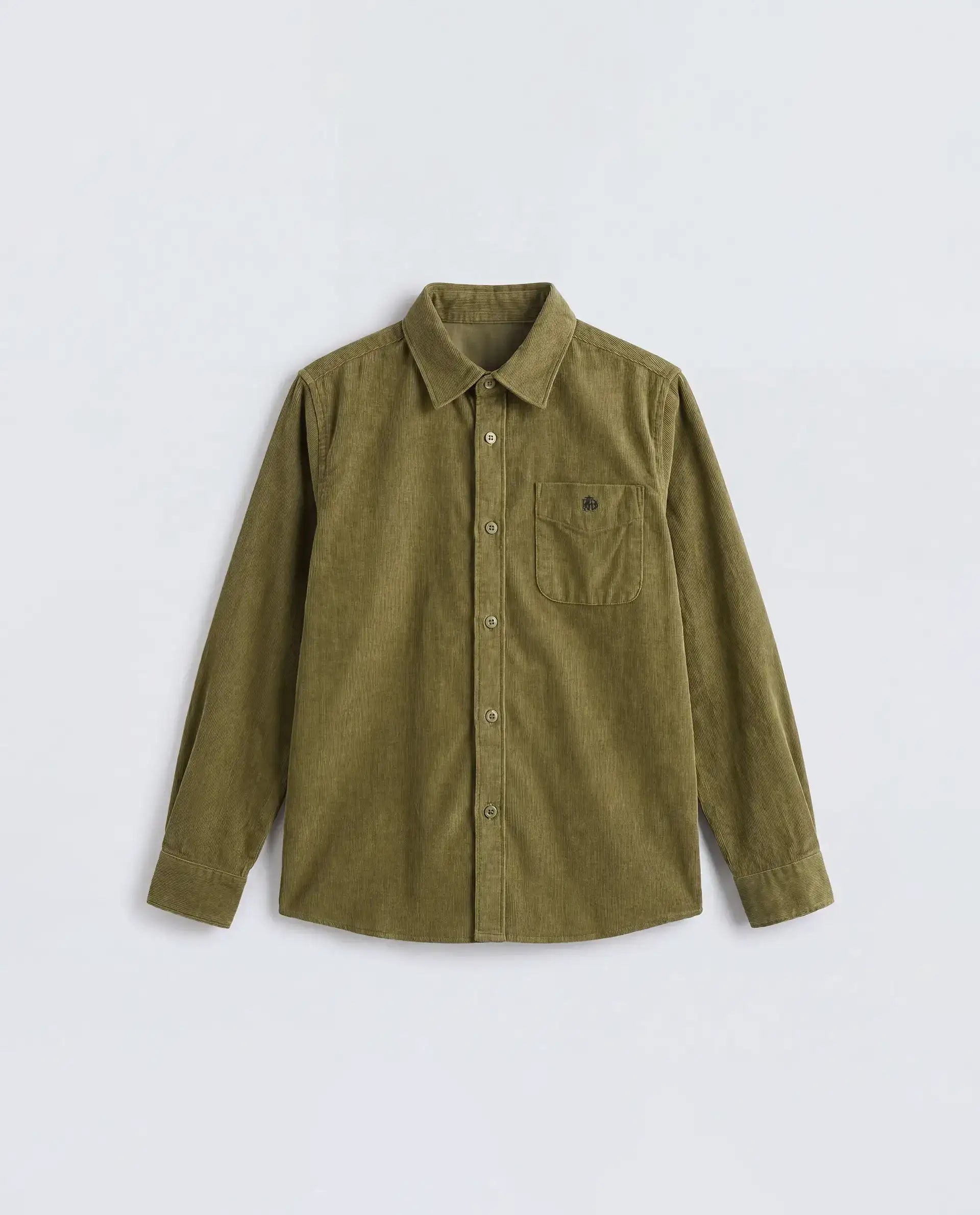 Rare Ones Kids Ceon Light Green Cotton Fabric Button Closure Regular Plain Shirt