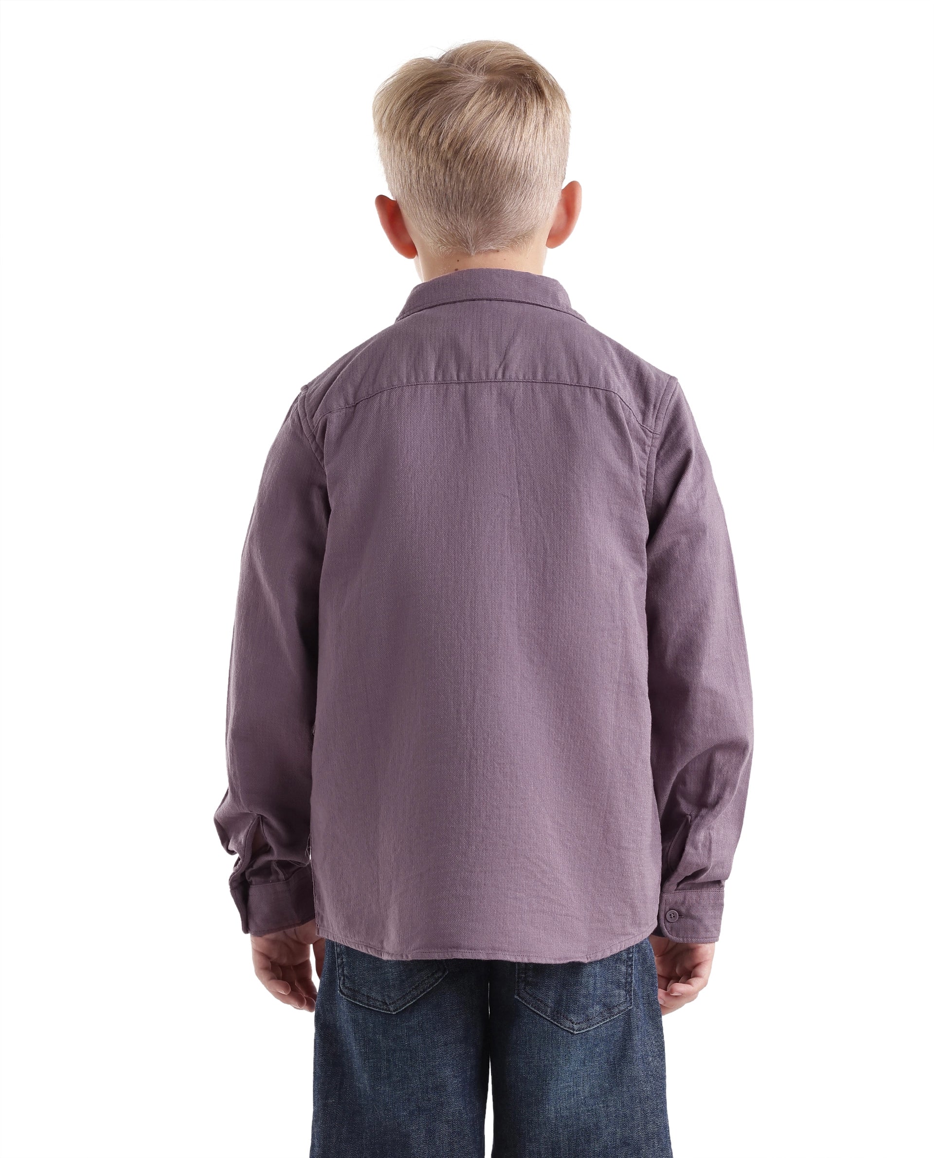 Rare Ones Kids Presso-T-K Dusky Pink Cotton Fabric Button Closure Regular Plain Shirt