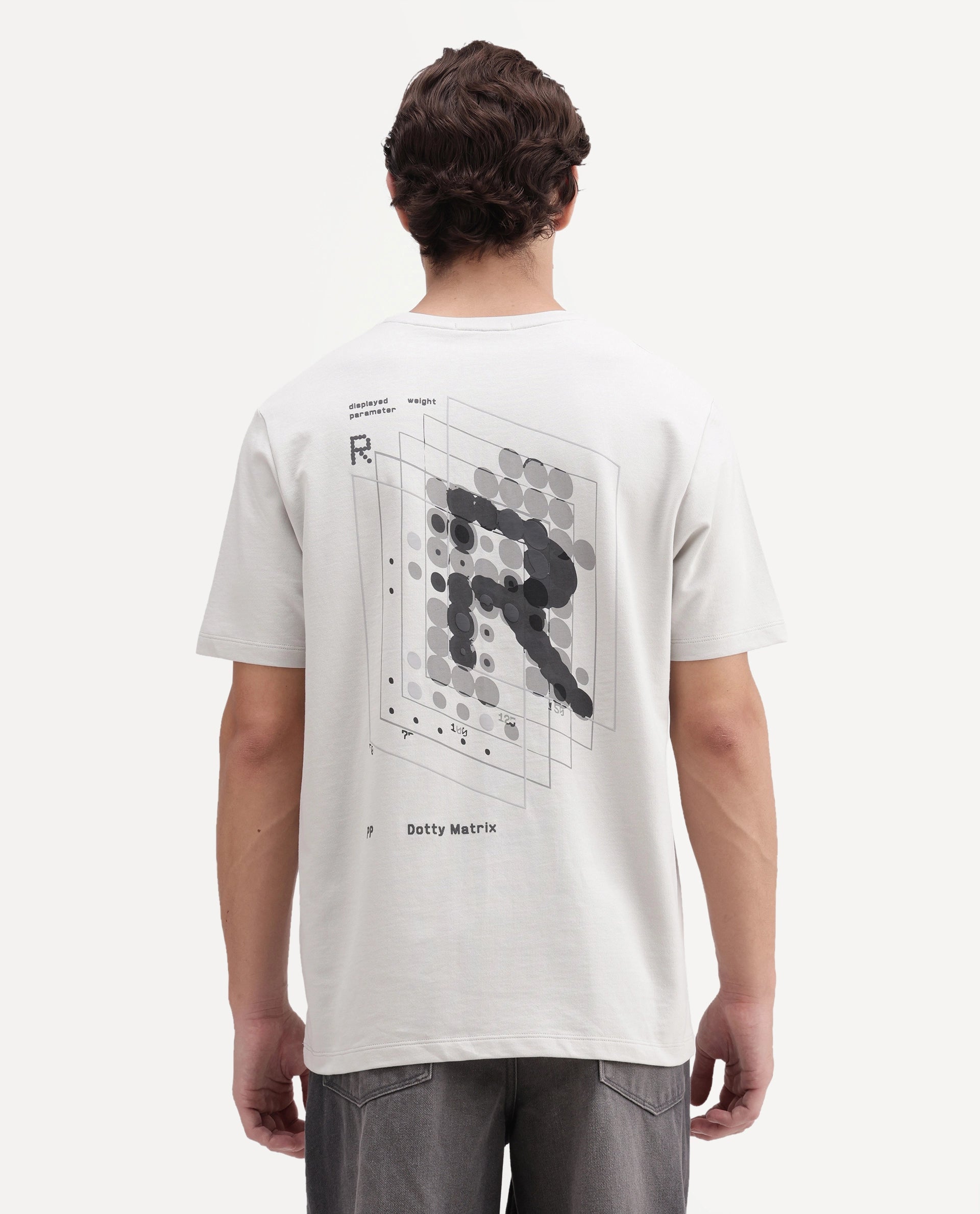 Rare Rabbit Men's Lirett Light Grey Cotton Regular Half Sleeves Graphic Print T-Shirt
