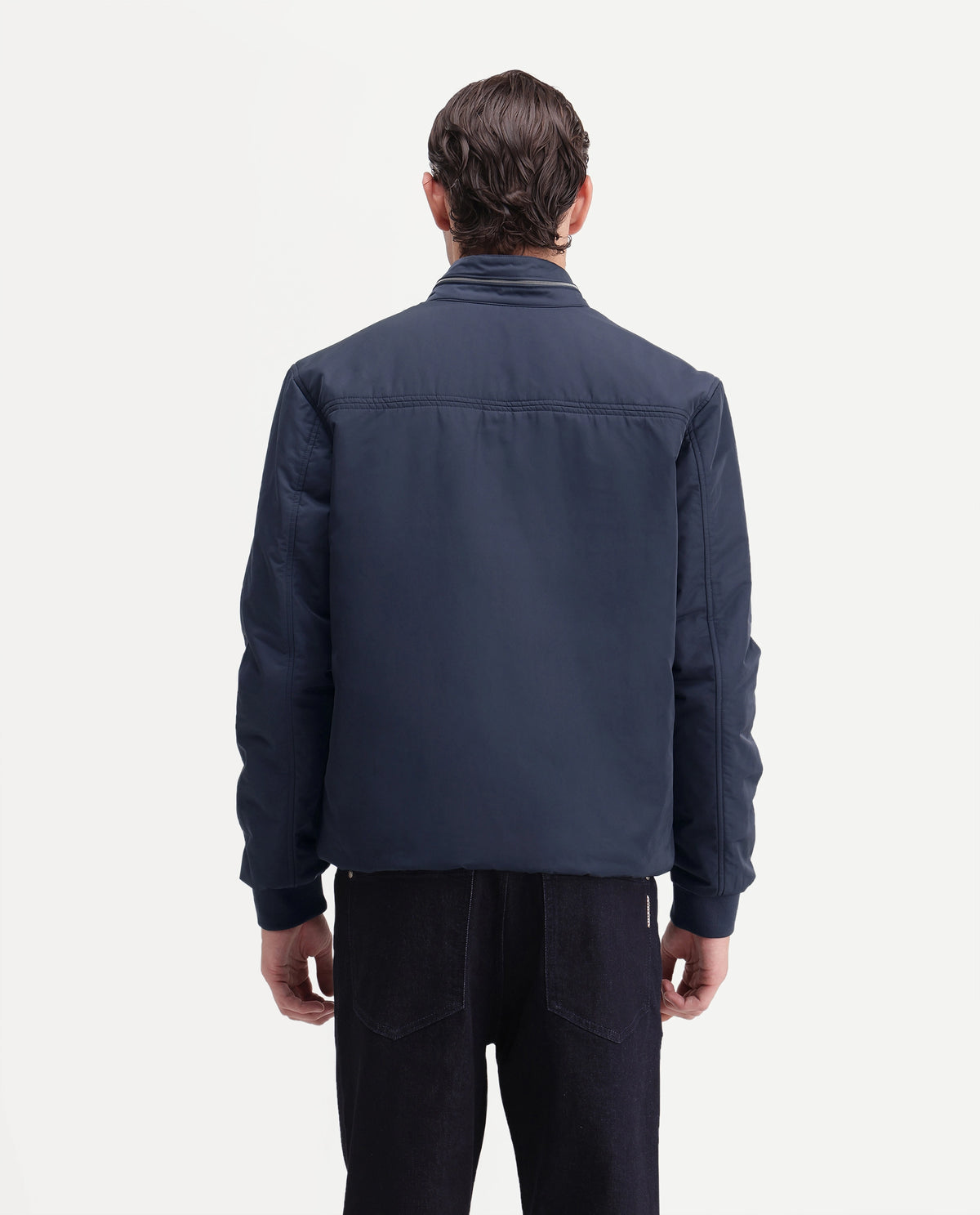 Rare Rabbit Men's Royban-26 Primary Navy Polyester High Neck Regular Plain Jacket