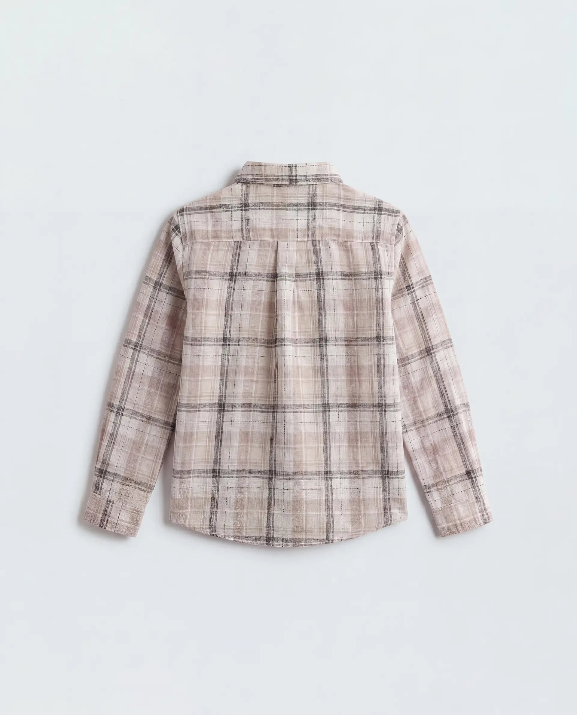 Rare Ones Kids Dean Dusky Peach Polyester Blend Fabric Button Closure Regular Fit Checkered Shirt