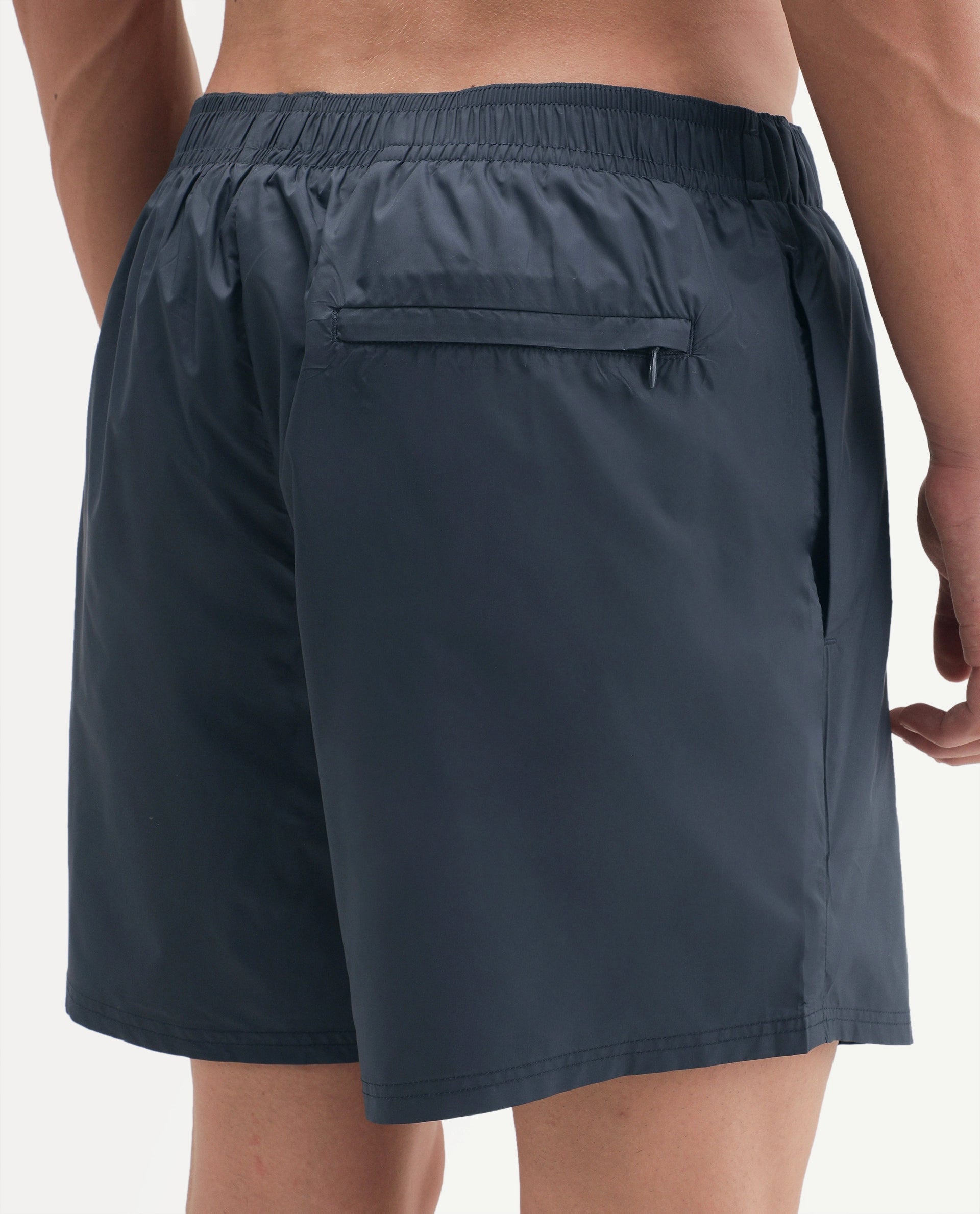 Rare Rabbit Men's Kort Aw26 Navy Polyester Belt Regular Plain Swim Trunks