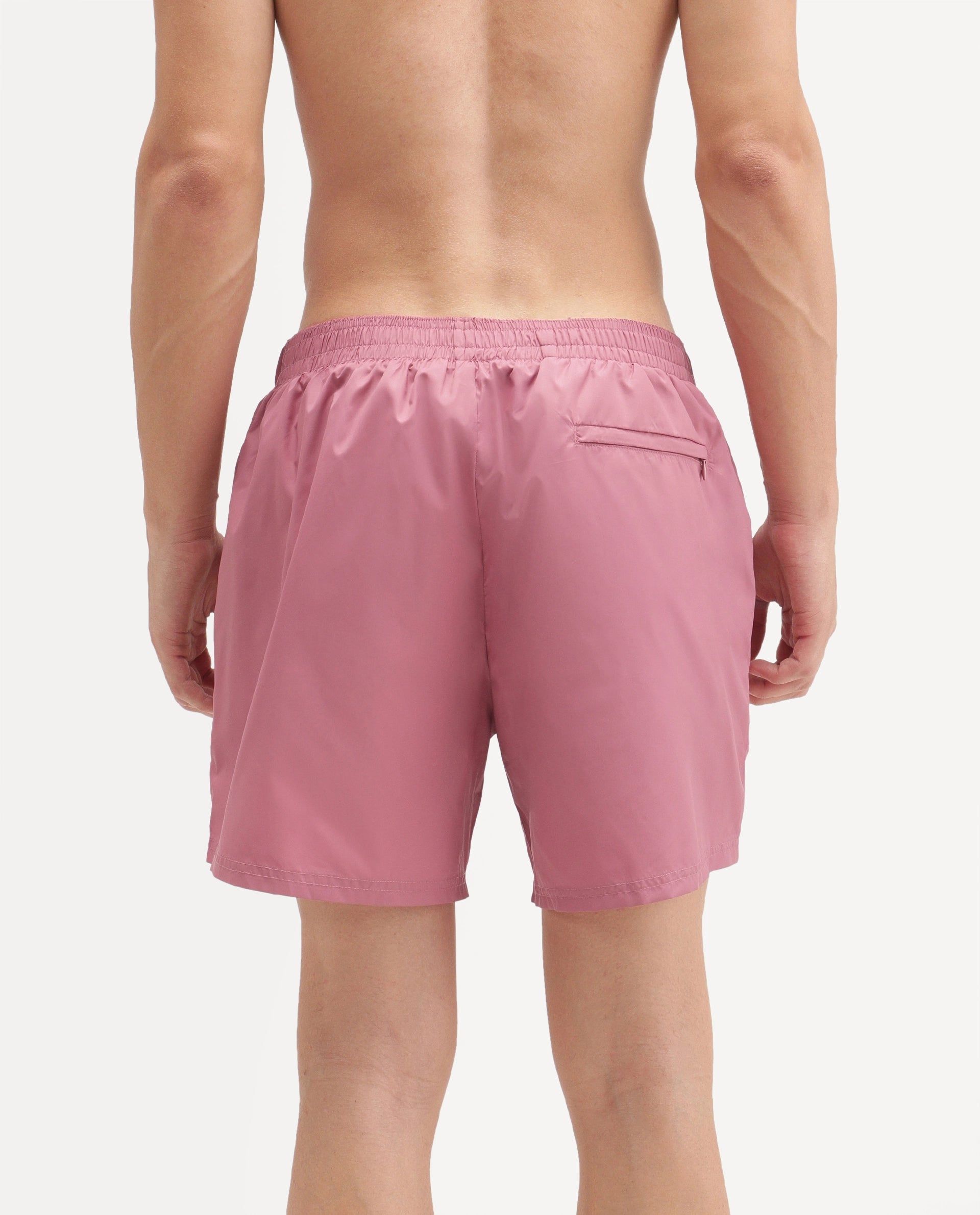 Rare Rabbit Men's Kort Aw26 Pink Polyester Belt Regular Plain Swim Trunks
