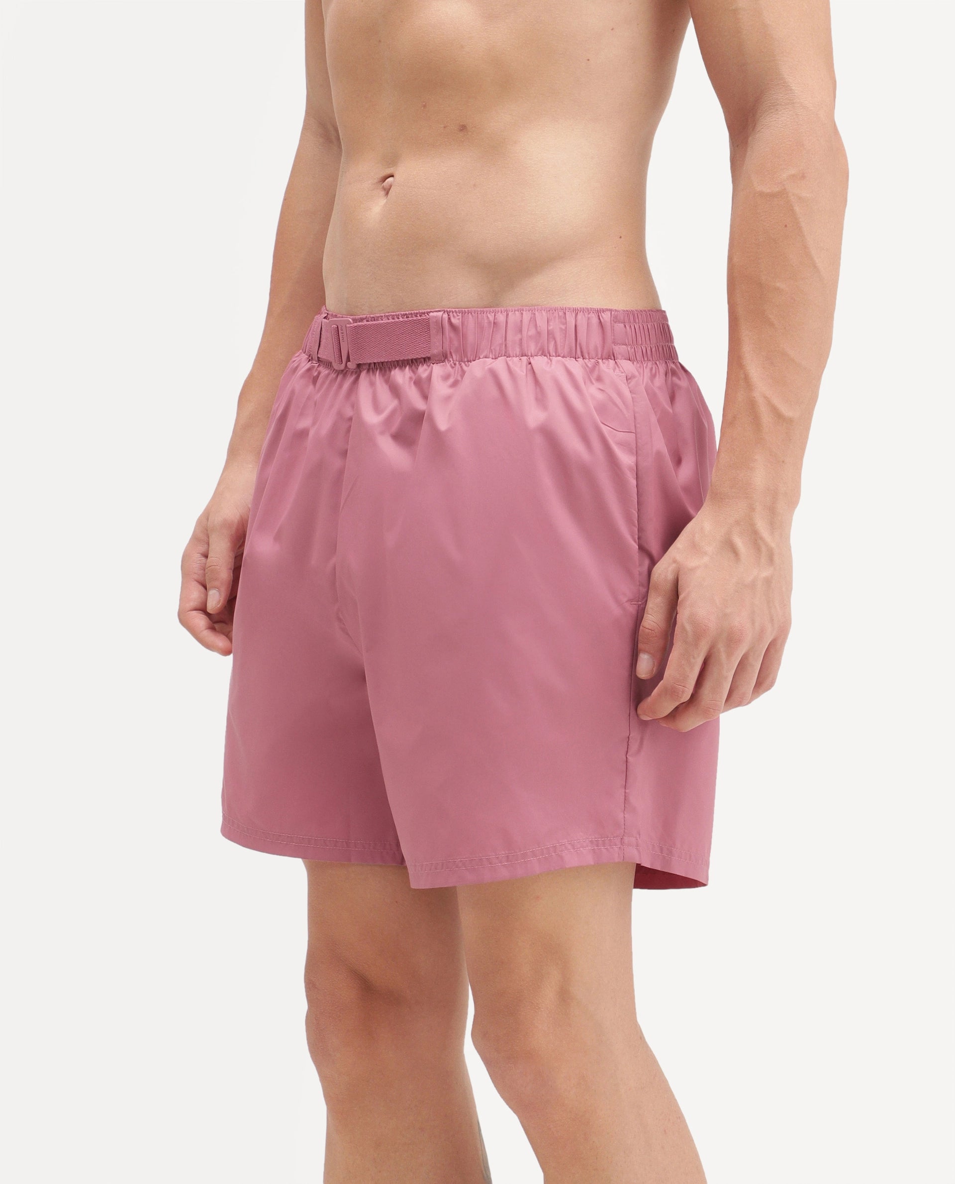Rare Rabbit Men's Kort Aw26 Pink Polyester Belt Regular Plain Swim Trunks