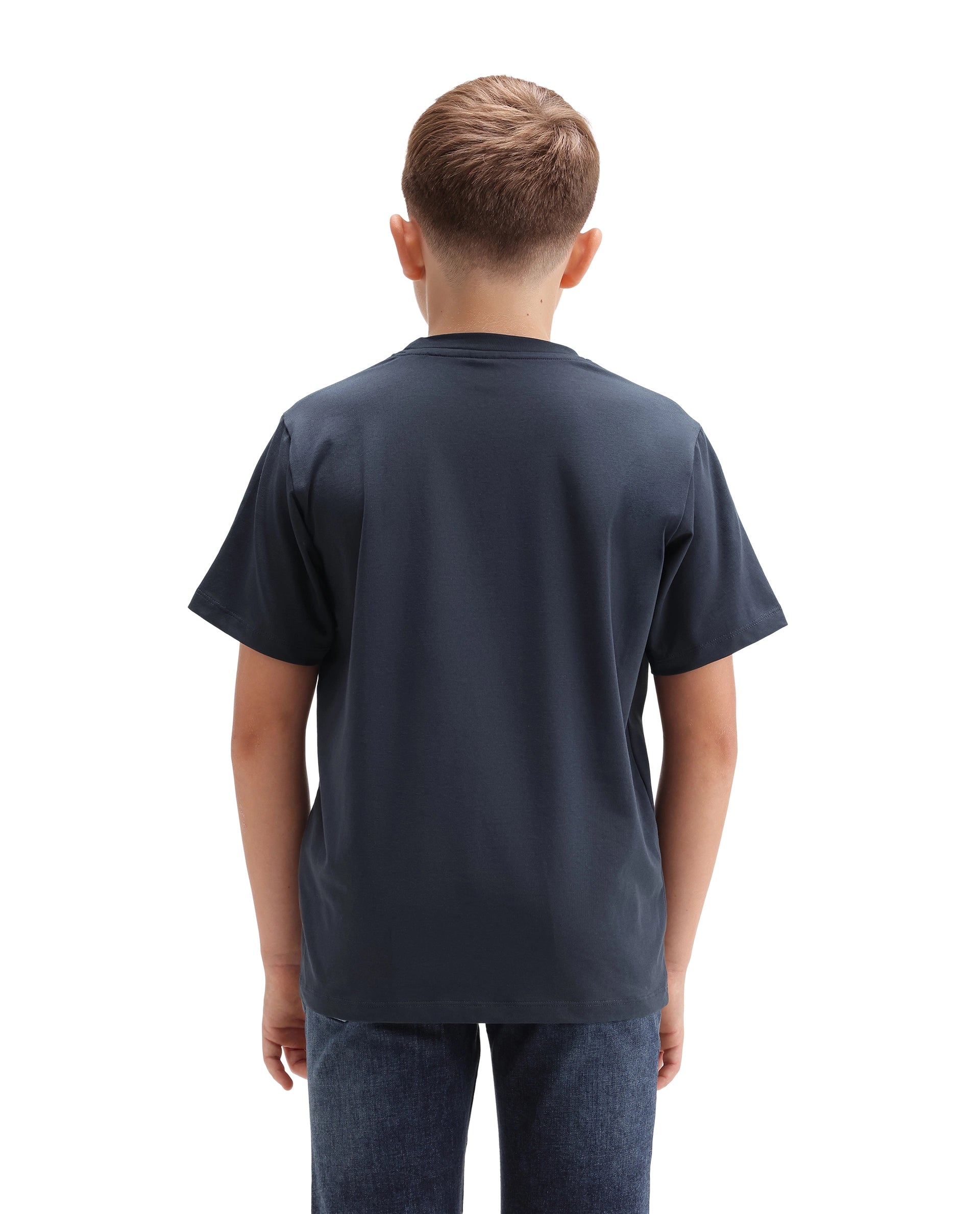 Rare Ones Kids Elyn Navy Cotton Blend Fabric Pull-On Closure Regular Fit Graphic Print T-Shirt