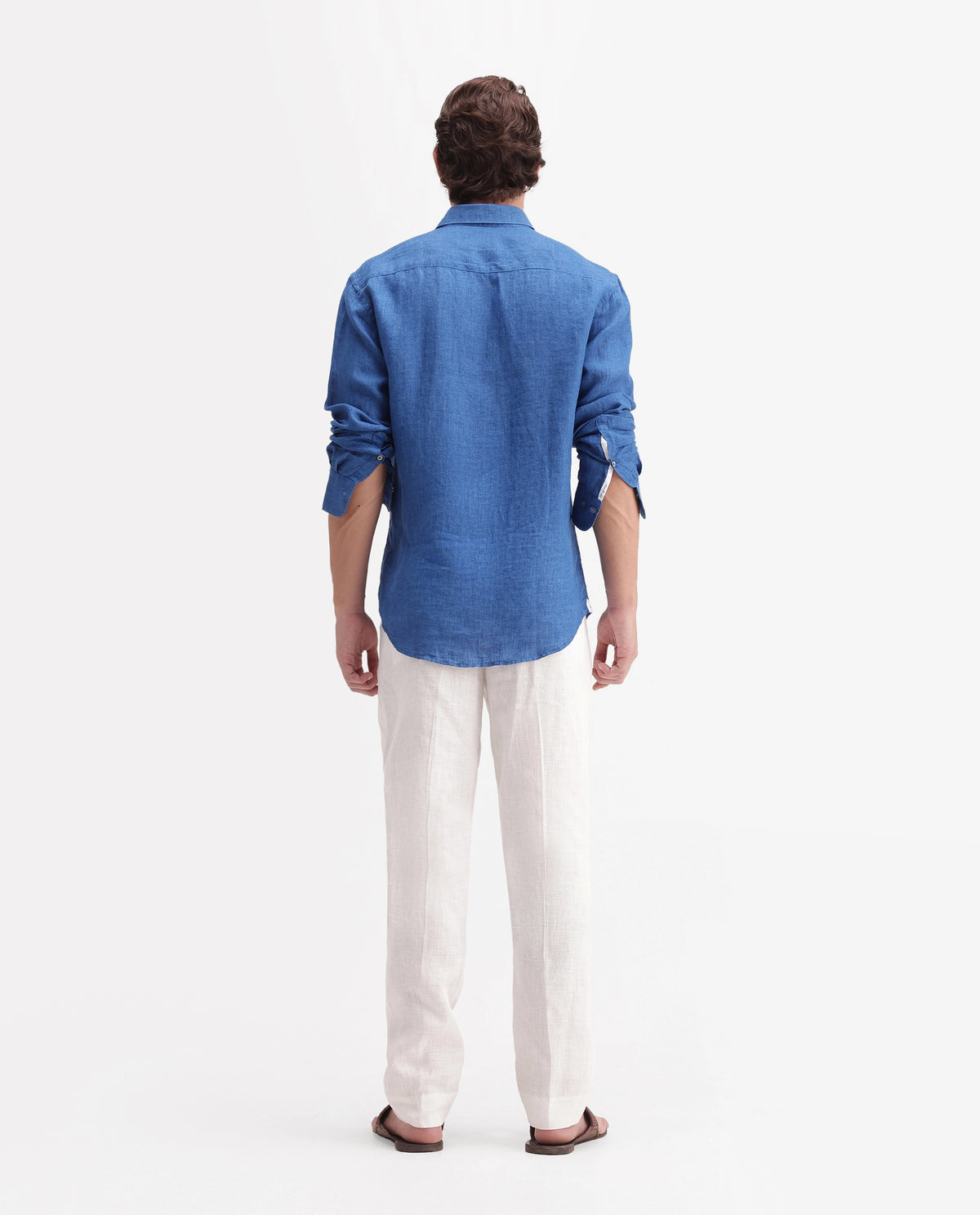 Rare Rabbit Men's Arcelo-A26 White 100% Linen Regular Fit Plain Trouser