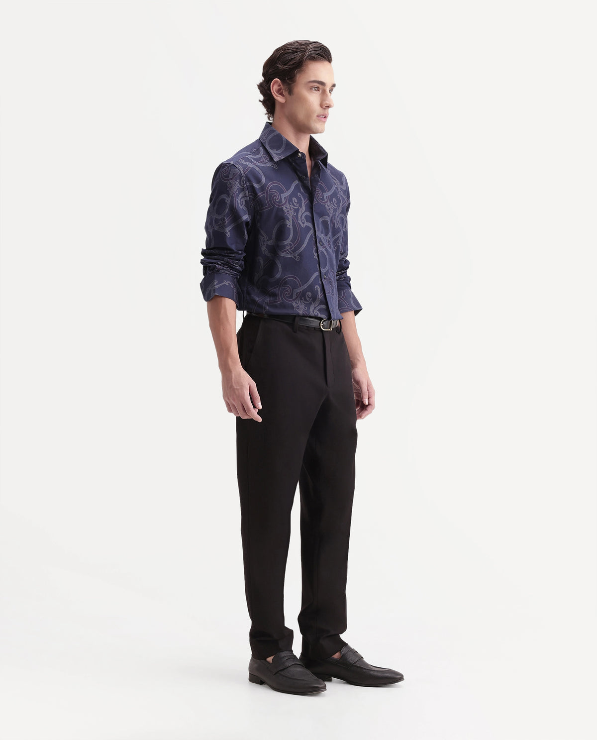Rare Rabbit Men's Austin-A26 Dark Maroon Polyester Blend Regular Fit Plain Trouser
