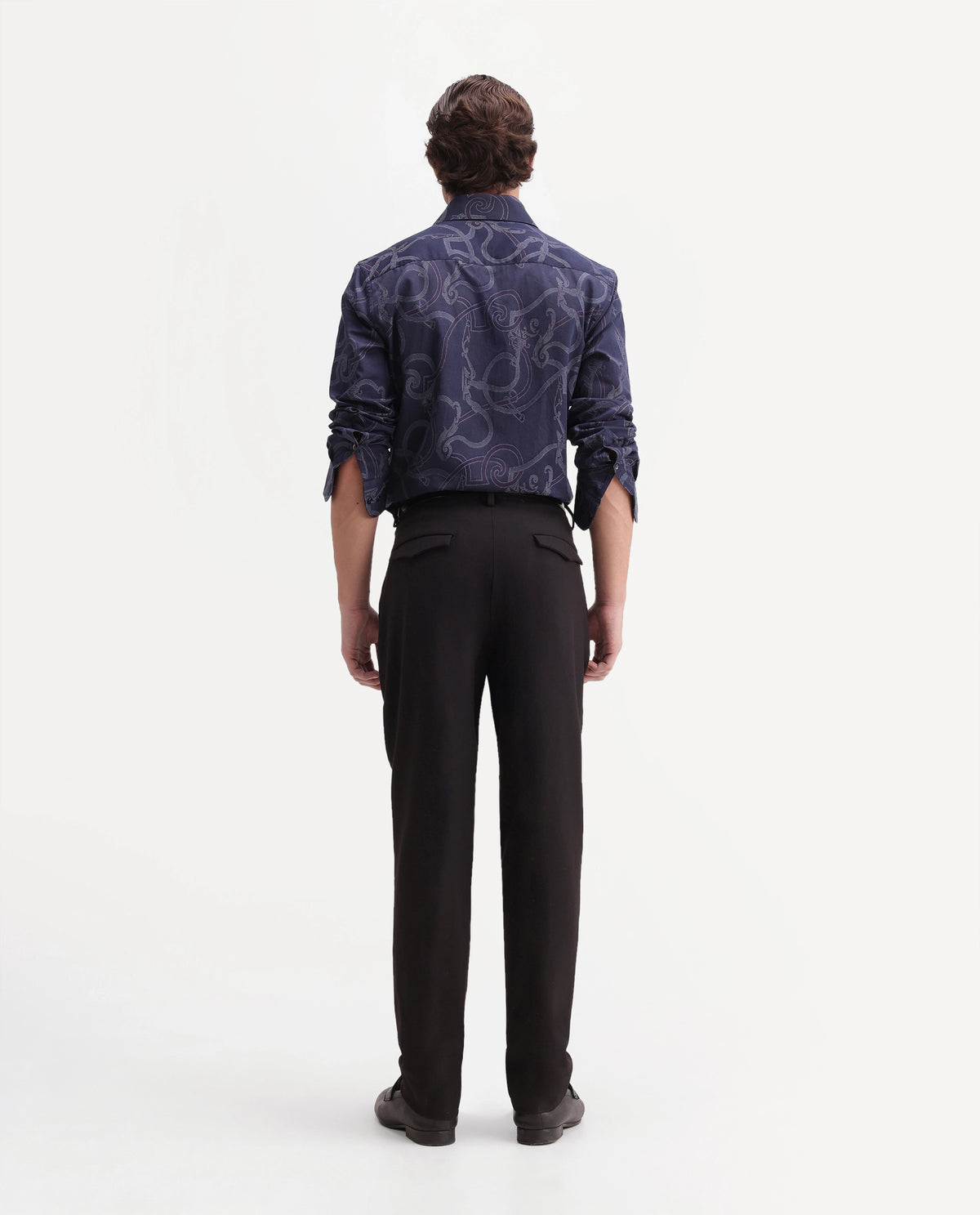Rare Rabbit Men's Austin-A26 Dark Maroon Polyester Blend Regular Fit Plain Trouser