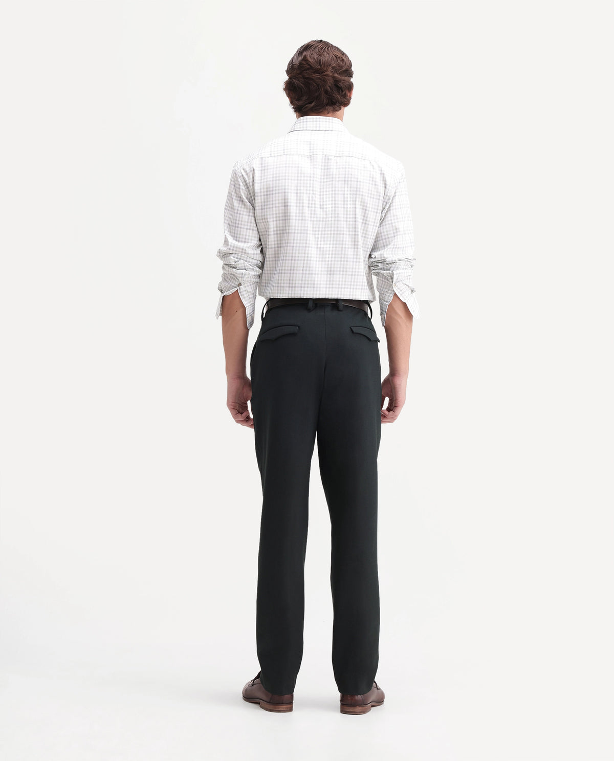 Rare Rabbit Men's Austin-A26 Dark Olive Polyester Blend Regular Fit Plain Trouser