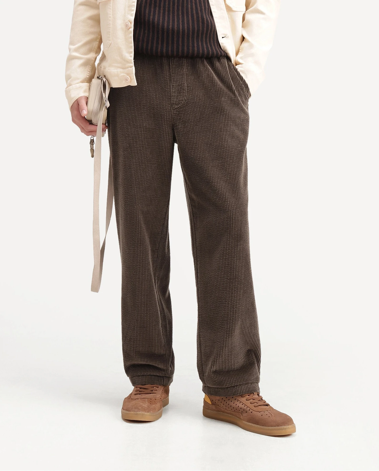 Rare Rabbit Men's Cort Light Brown Cotton Drawstring Regular Plain Trouser