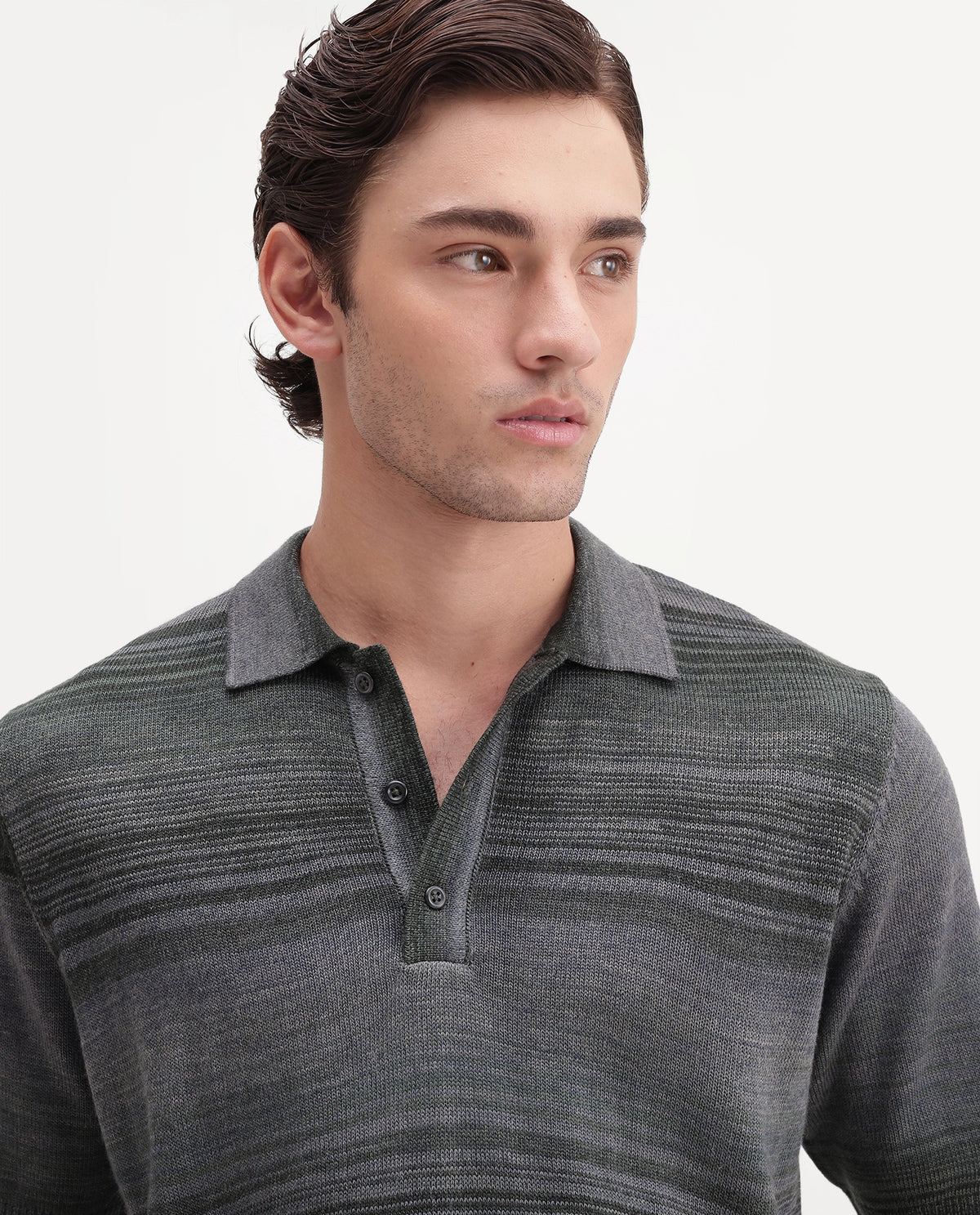 Rare Rabbit Men's Carto Dusky Green Acrylic Spread Collar Regular Jacquard Print Polo