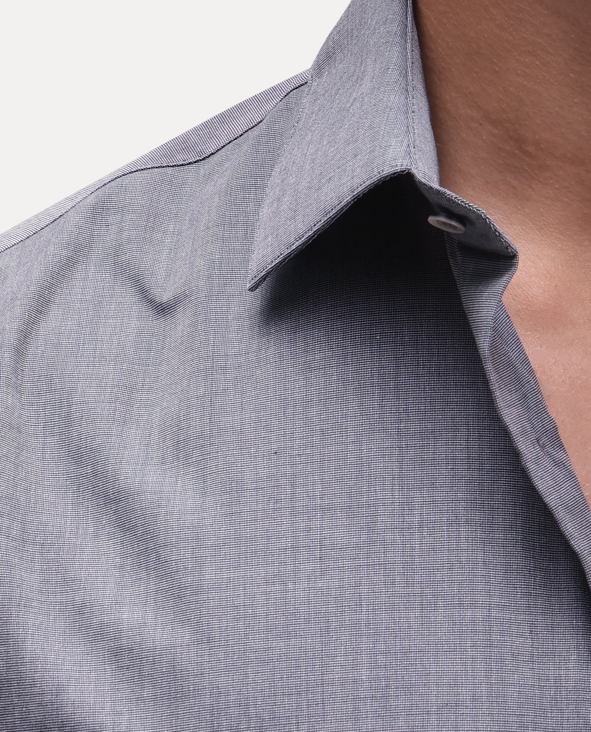 Rare Rabbit Men's Ervon Dark Grey Polyester Blend Spread Collar Button Regular Plain Shirt