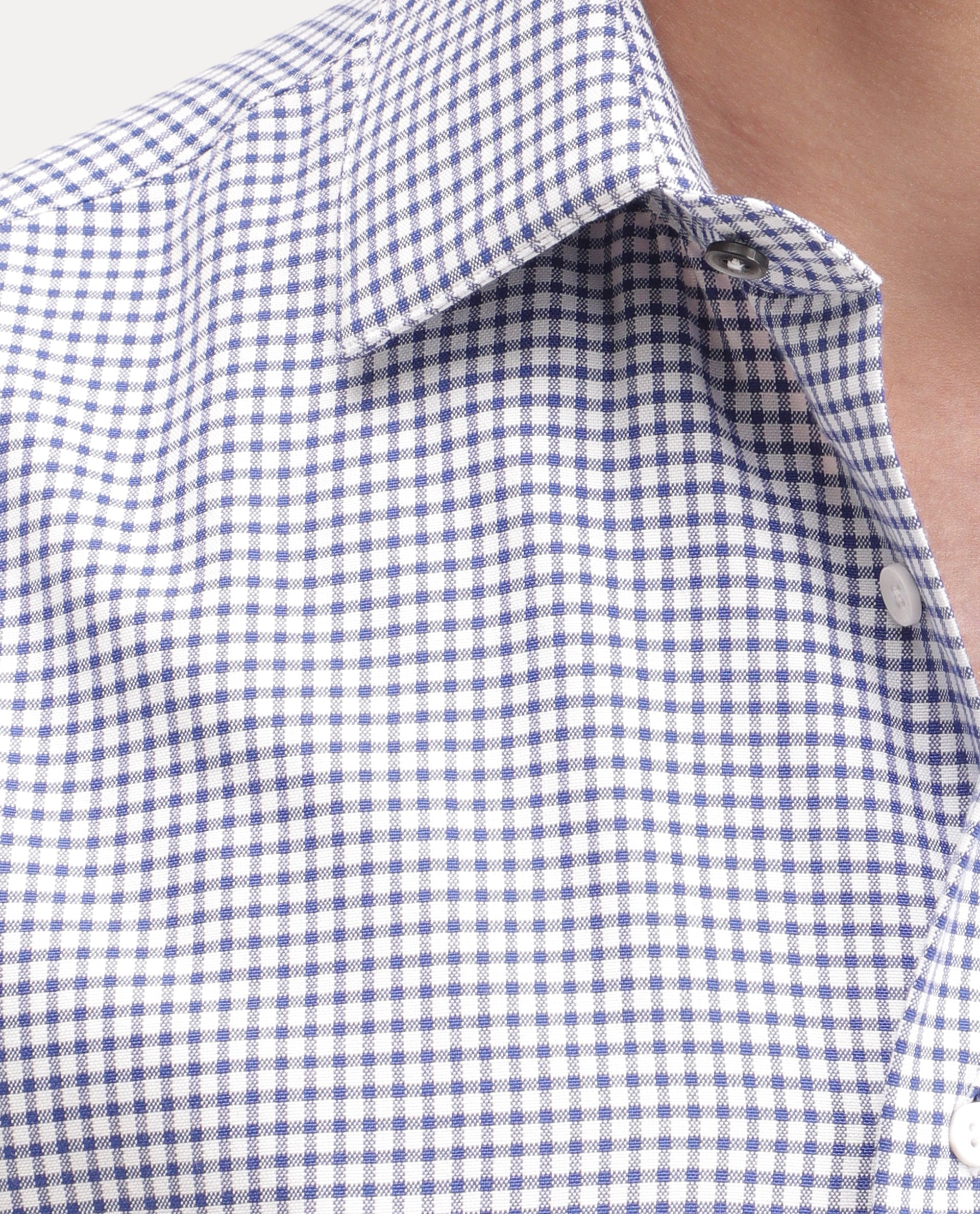 Rare Rabbit Men's Ulan Primary Navy Polyester Blend Spread Collar Button Regular Checked Shirt