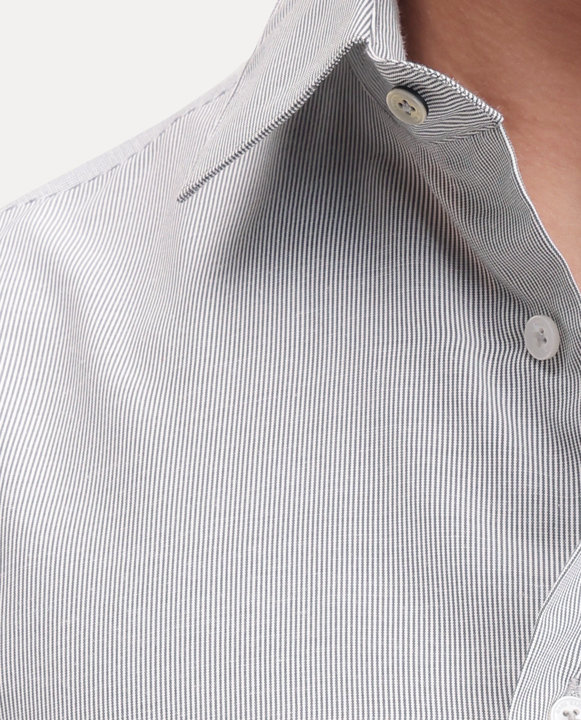 Rare Rabbit Men's Oxvar Primary Black Polyester Blend Spread Collar Button Regular Striped Shirt