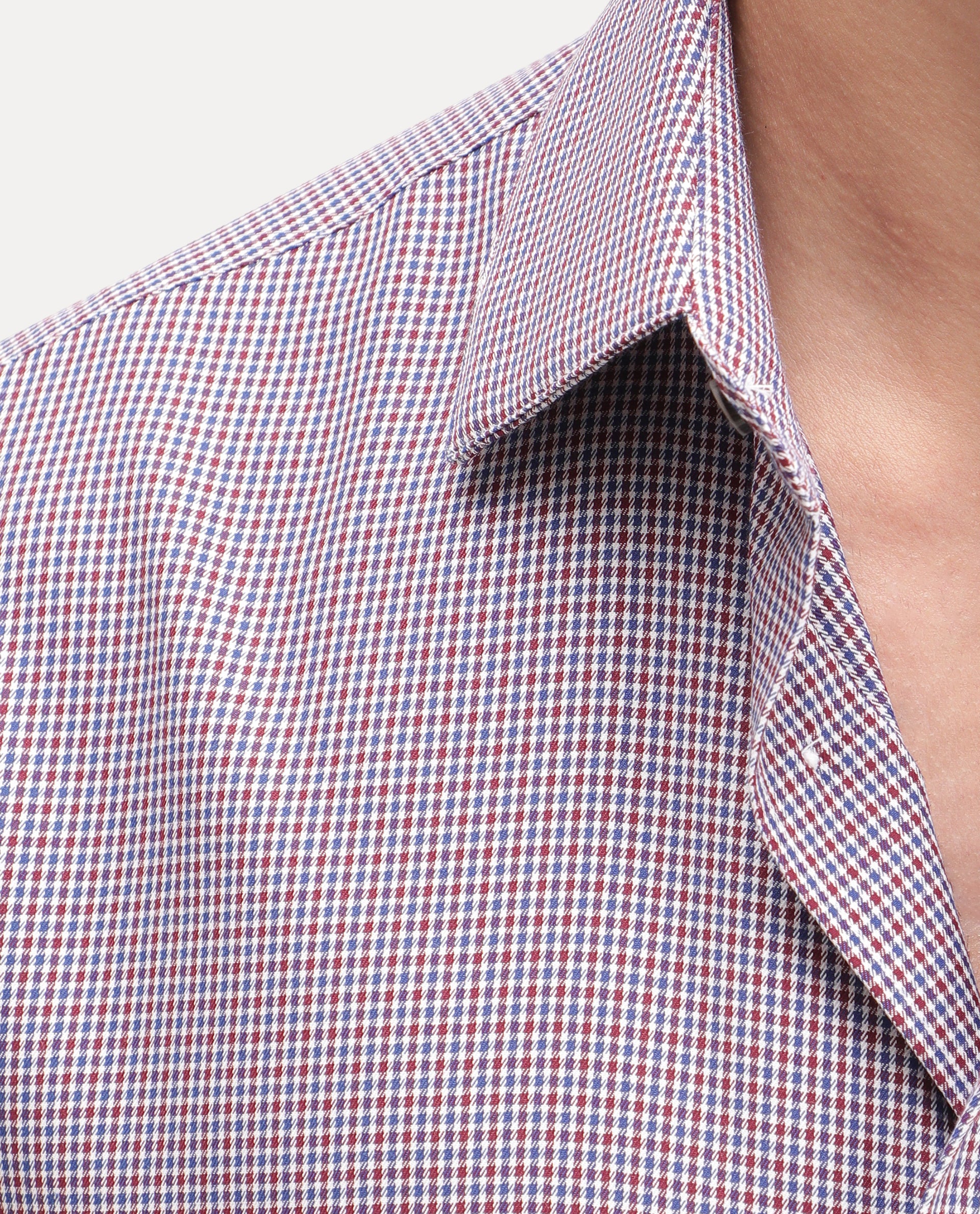 Rare Rabbit Men's Acvor Primary Red Polyester Blend Spread Collar Button Regular Checked Shirt