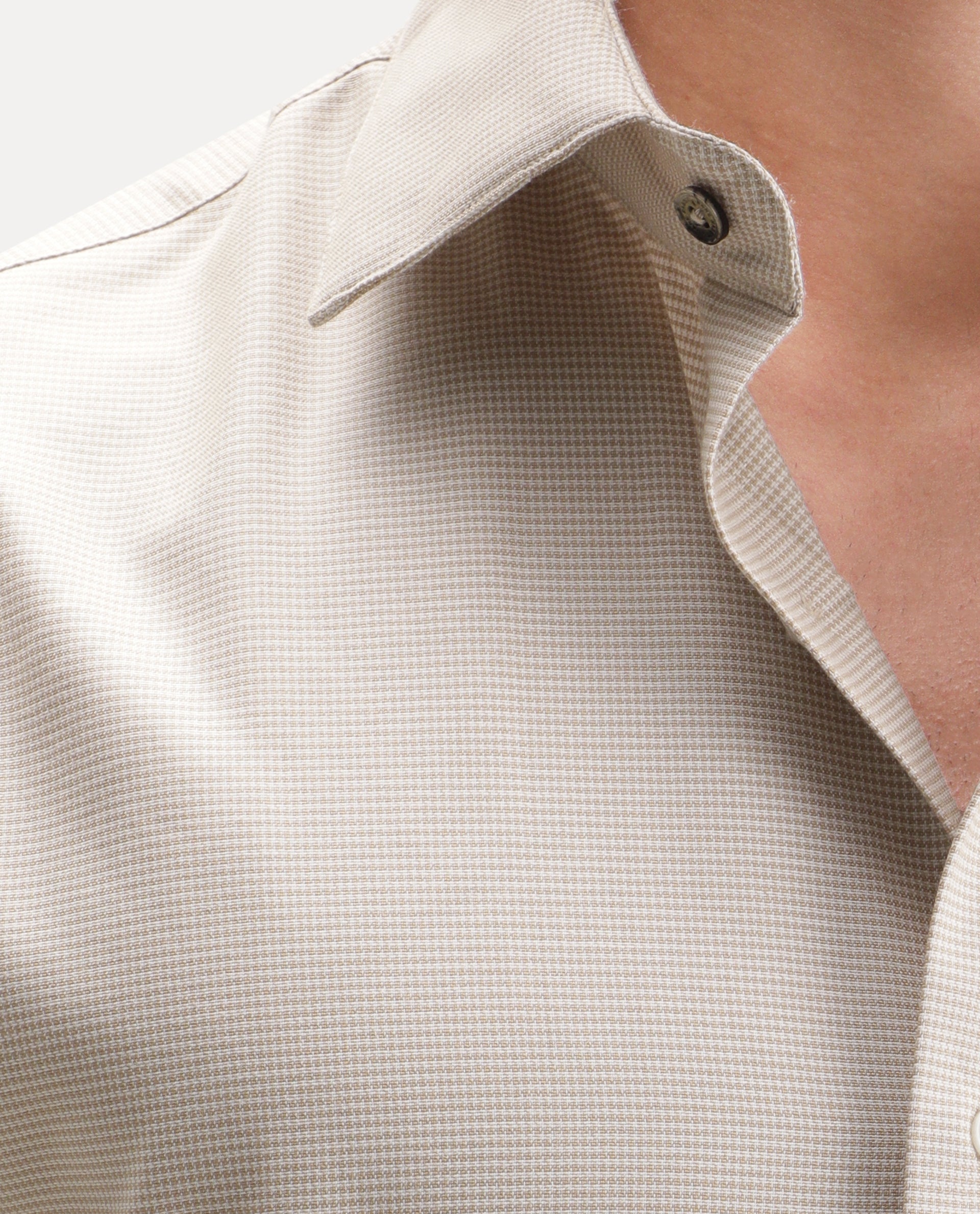Rare Rabbit Men's Arlen Light Beige Polyester Blend Spread Collar Button Regular Checked Shirt
