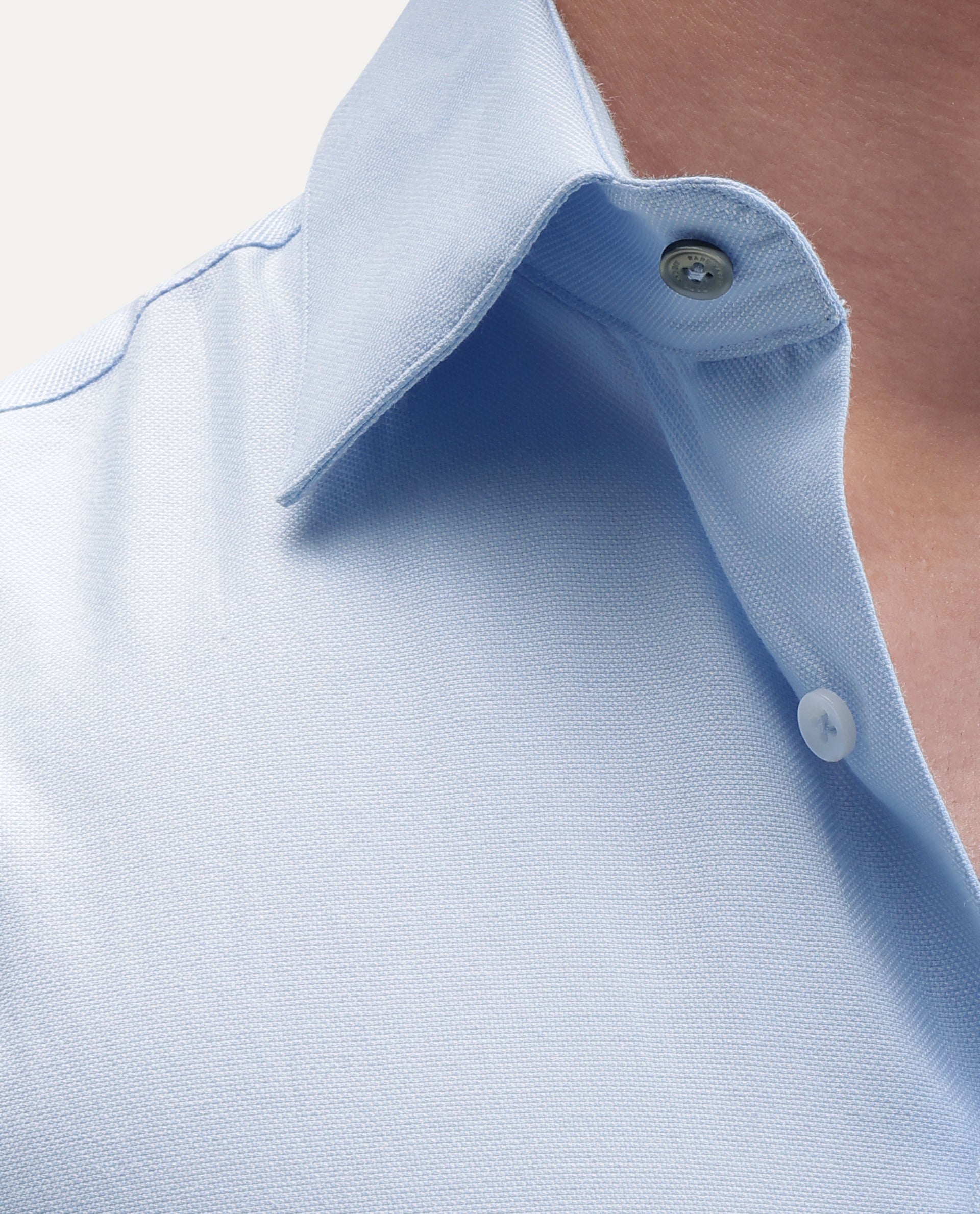 Rare Rabbit Men's Ervan Light Blue Polyester Blend Spread Collar Button Regular Plain Shirt
