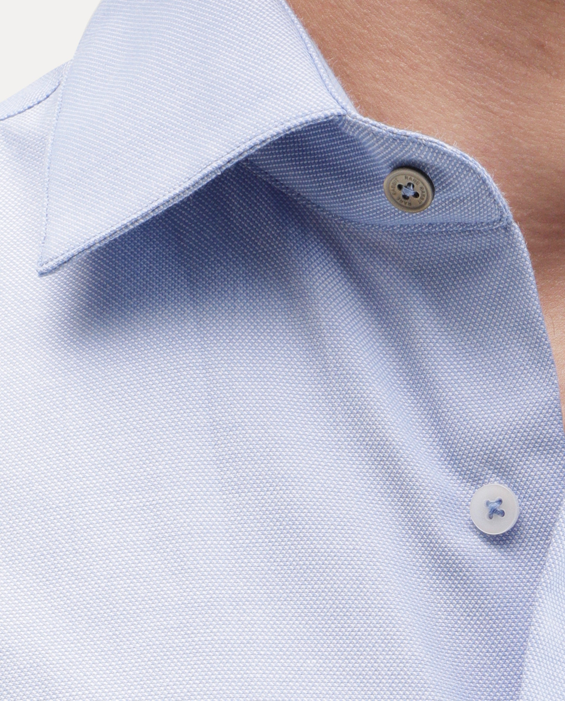 Rare Rabbit Men's Ervan Primary Blue Polyester Blend Spread Collar Button Regular Plain Shirt