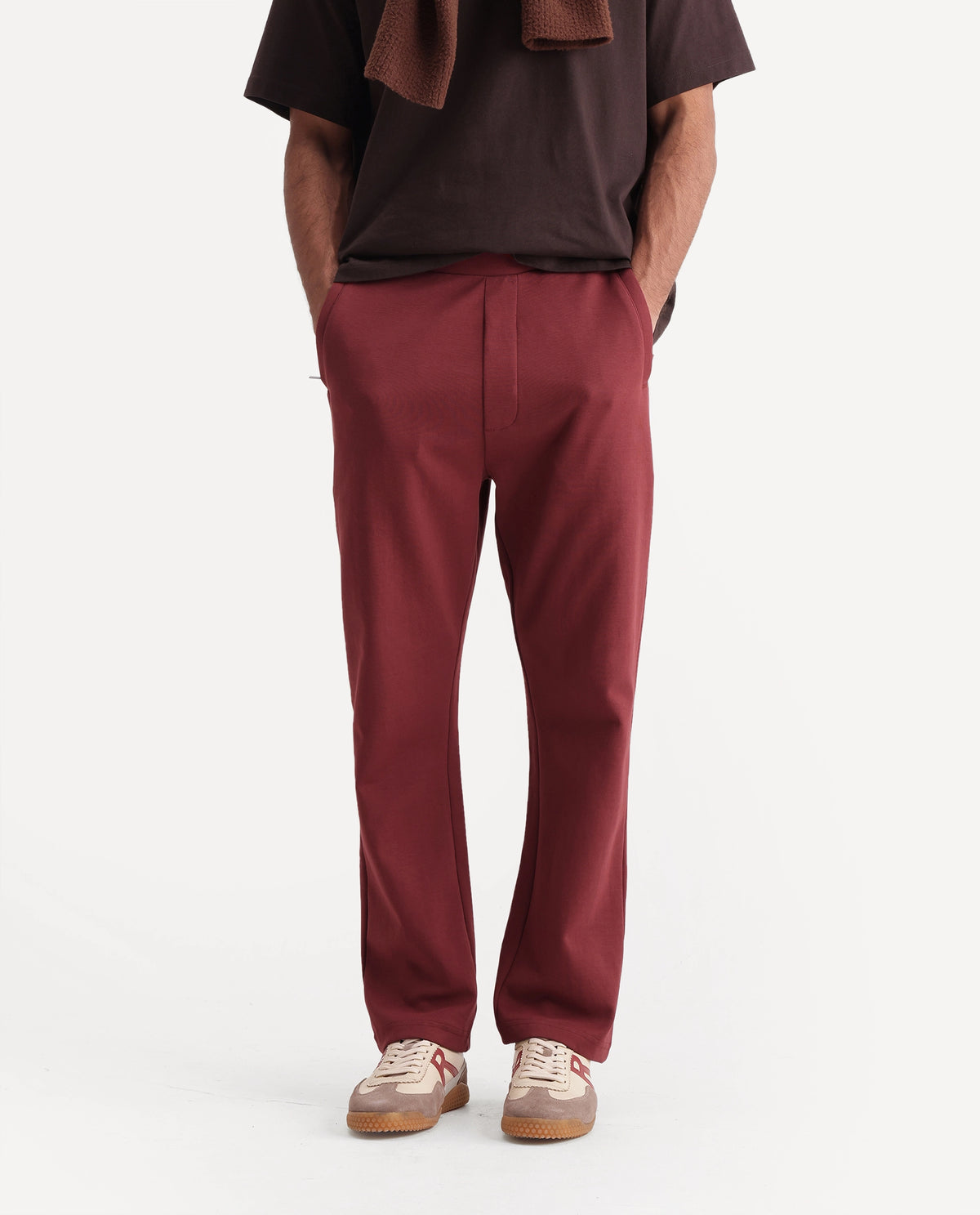 Rare Rabbit Men's Dali Dusky Rust Cotton Blend Regular Plain Track Pant - image 1