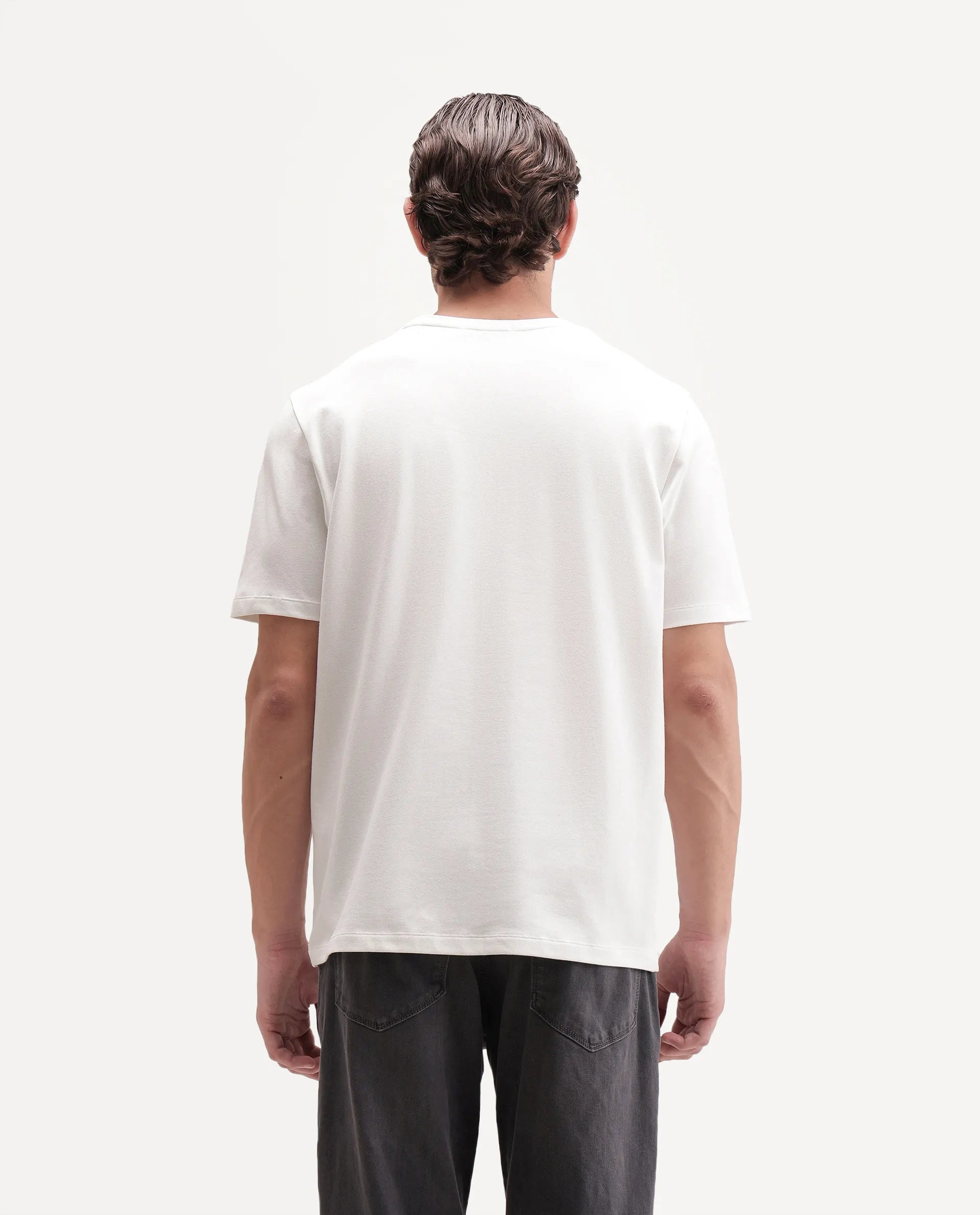 Rare Rabbit Men's Helo White Cotton Blend Crew Neck Regular Graphic Print T-Shirt