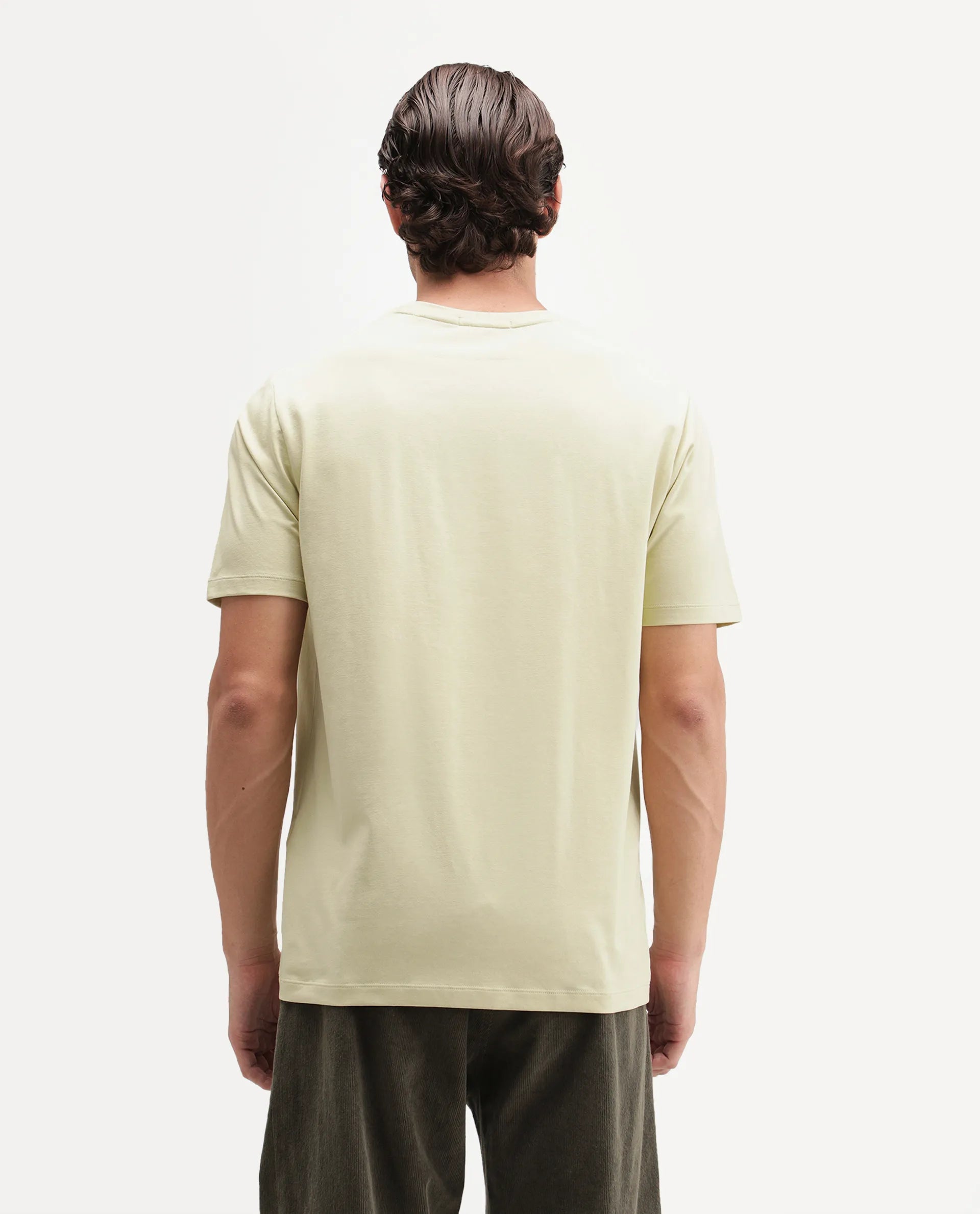 Rare Rabbit Men's Nero Light Green Cotton Blend Crew Neck Regular Graphic Print T-Shirt