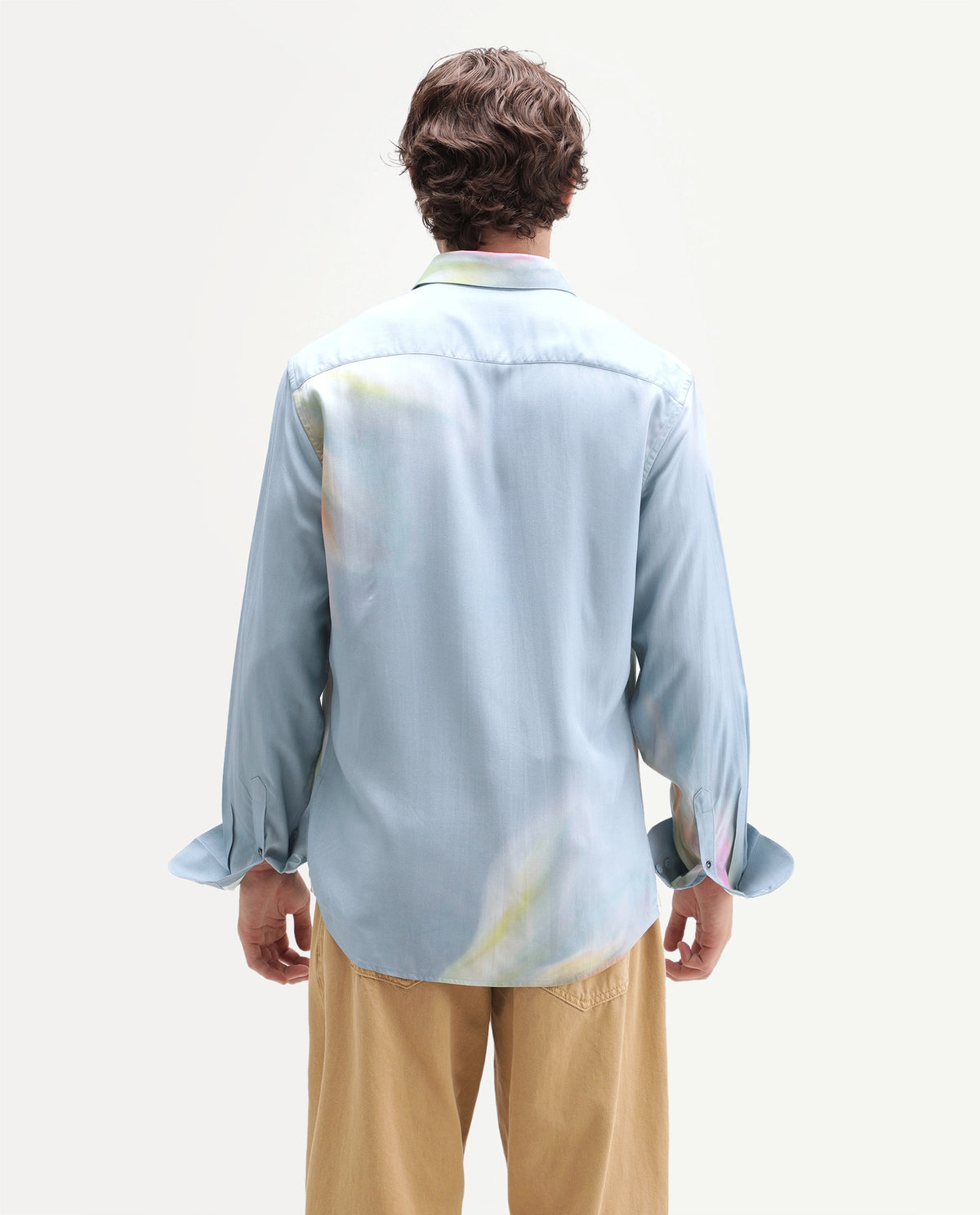 Rare Rabbit Men's Ziro Primary Blue Cotton Spread Collar Button Regular Abstract Print Shirt