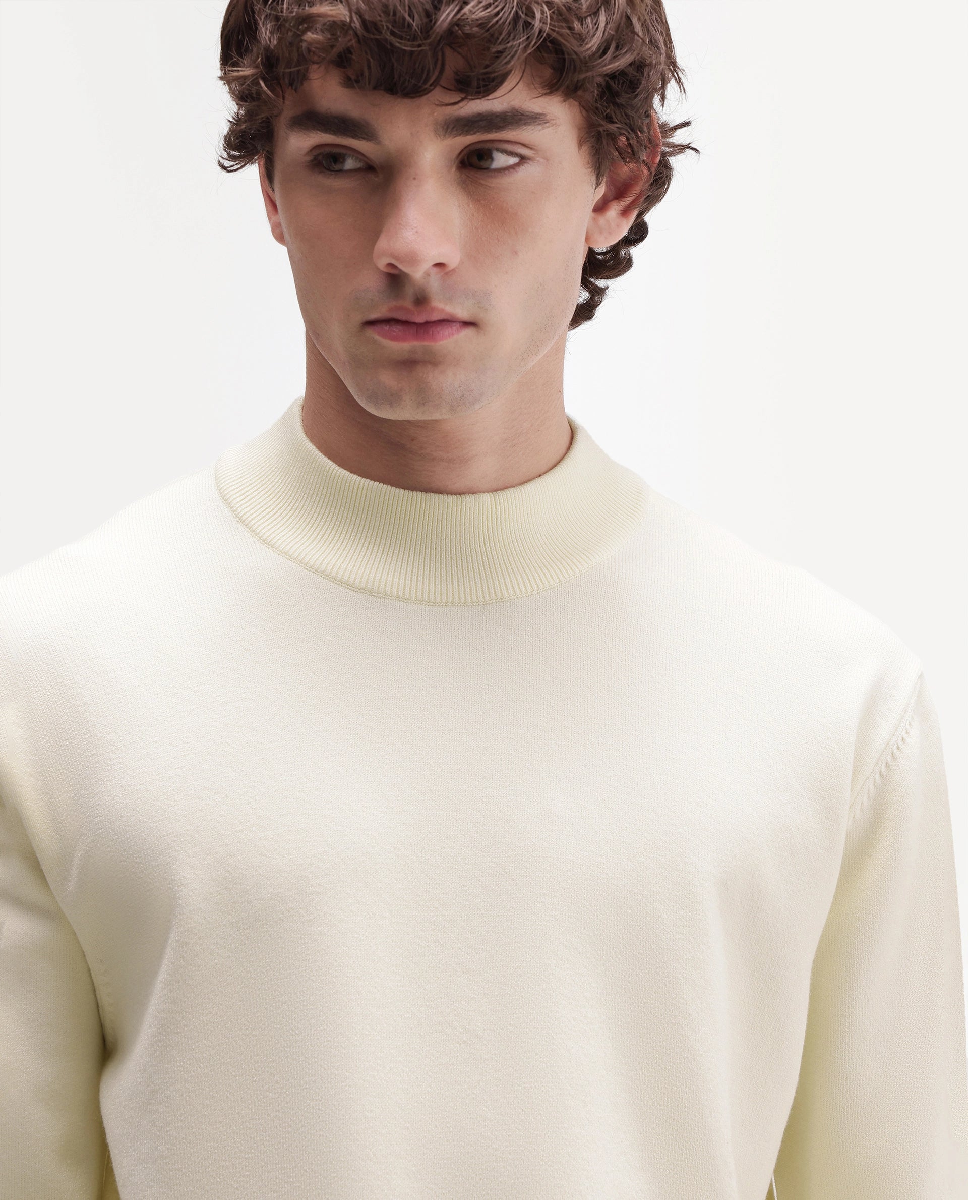 Rare Rabbit Men's Alvor Off White Viscose Blend Regular Fit Plain Sweater