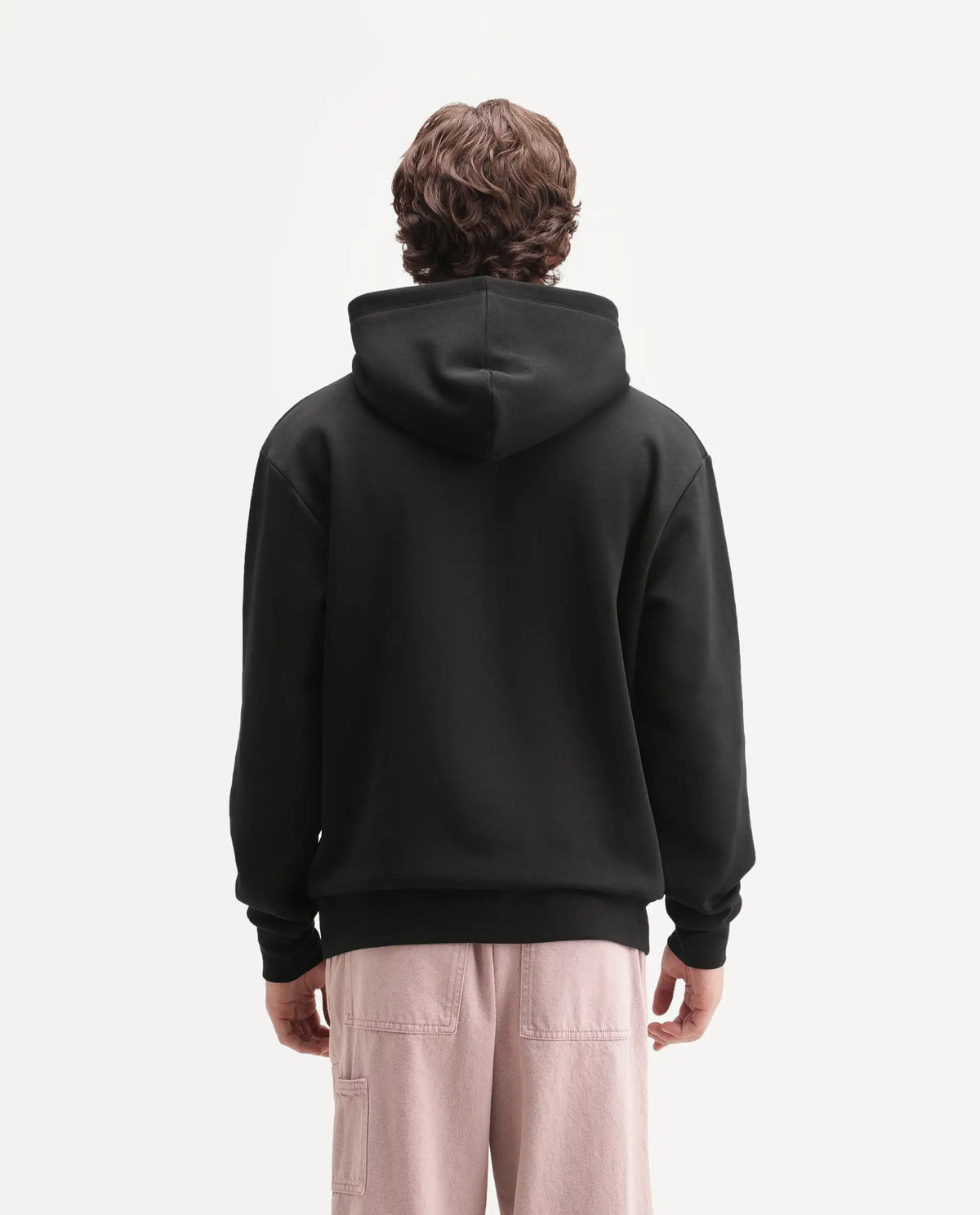 Rare Rabbit Men's Brun Primary Black Cotton Blend Hooded Regular Plain Sweatshirt