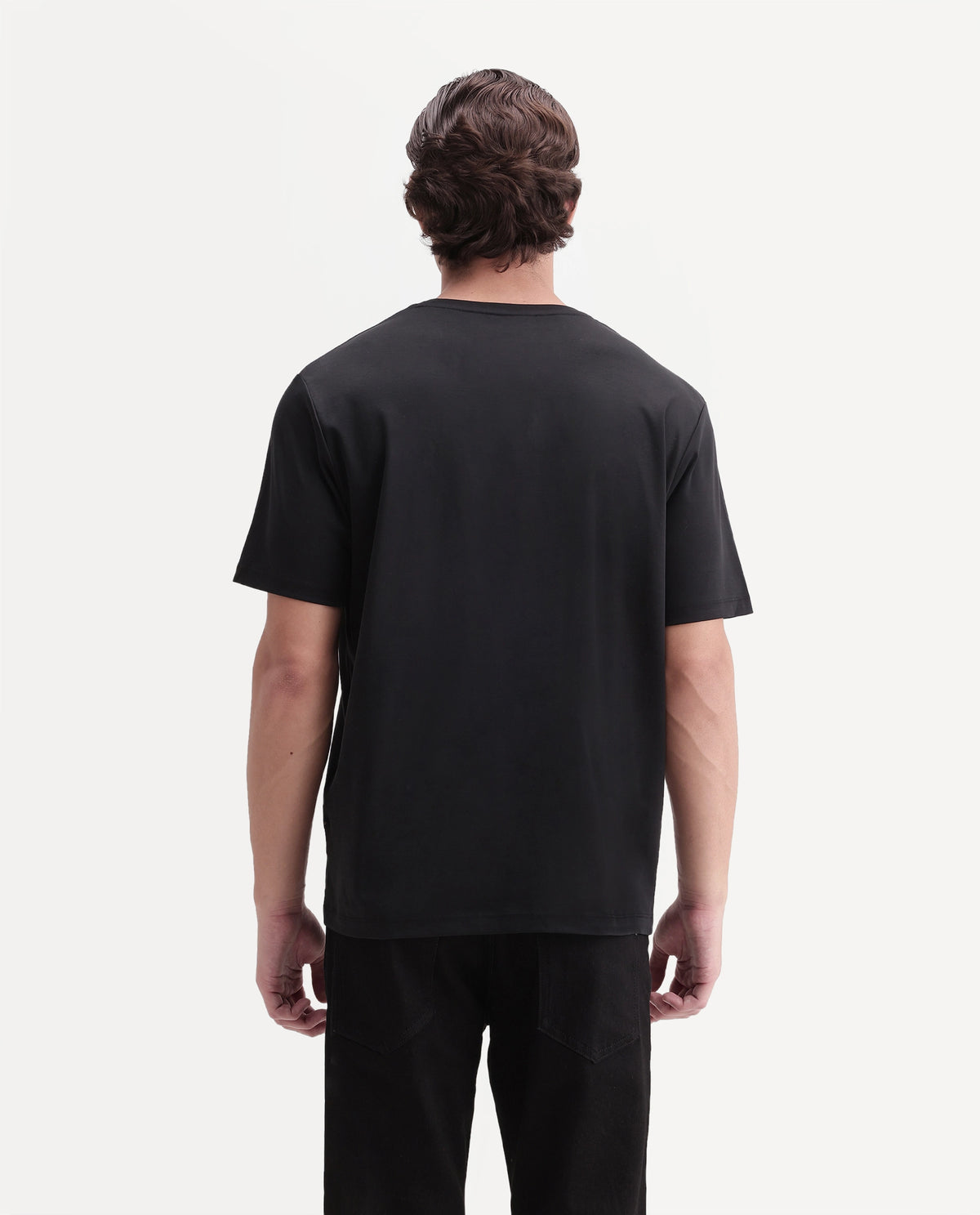 Rare Rabbit Men's Rans Primary Black Cotton Crew Neck Regular Graphic Print T-Shirt