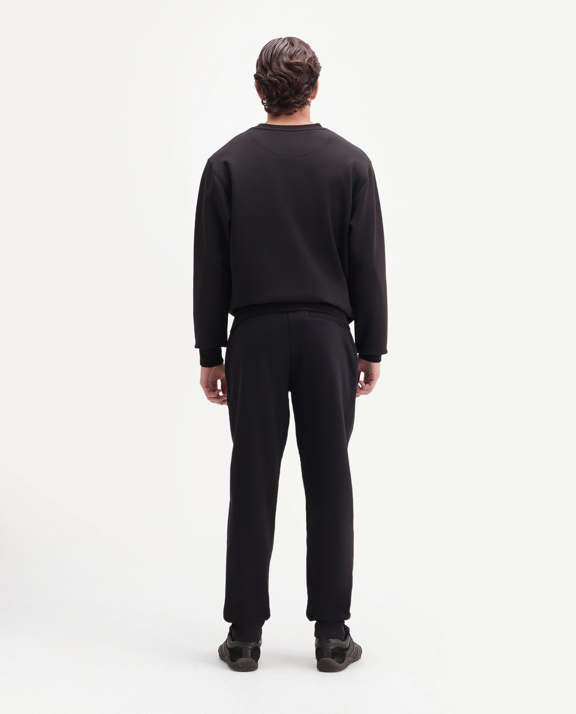 Rare Rabbit Men's Anderson-T-A26 Black Cotton Blend Regular Plain Track Pant