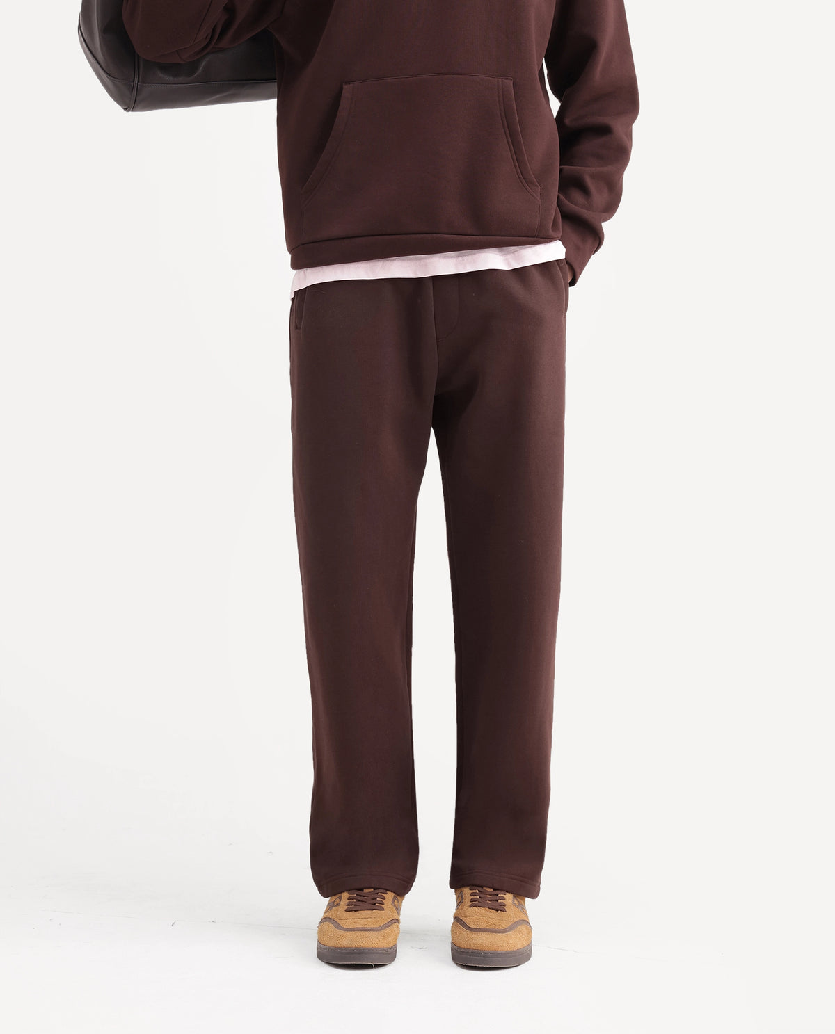 Rare Rabbit Men's Kore-T Brown Cotton Blend Regular Plain Track Pant