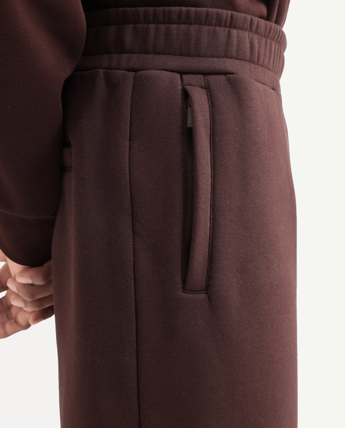 Rare Rabbit Men's Kore-T Brown Cotton Blend Regular Plain Track Pant