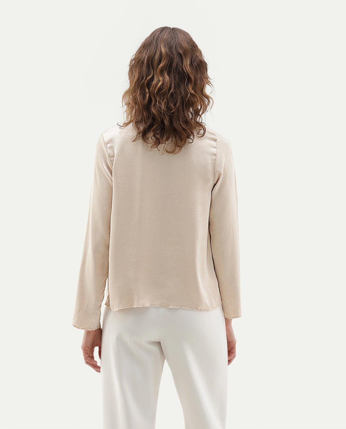 Rareism Women's Glan Beige Polyester Relaxed Fit Top