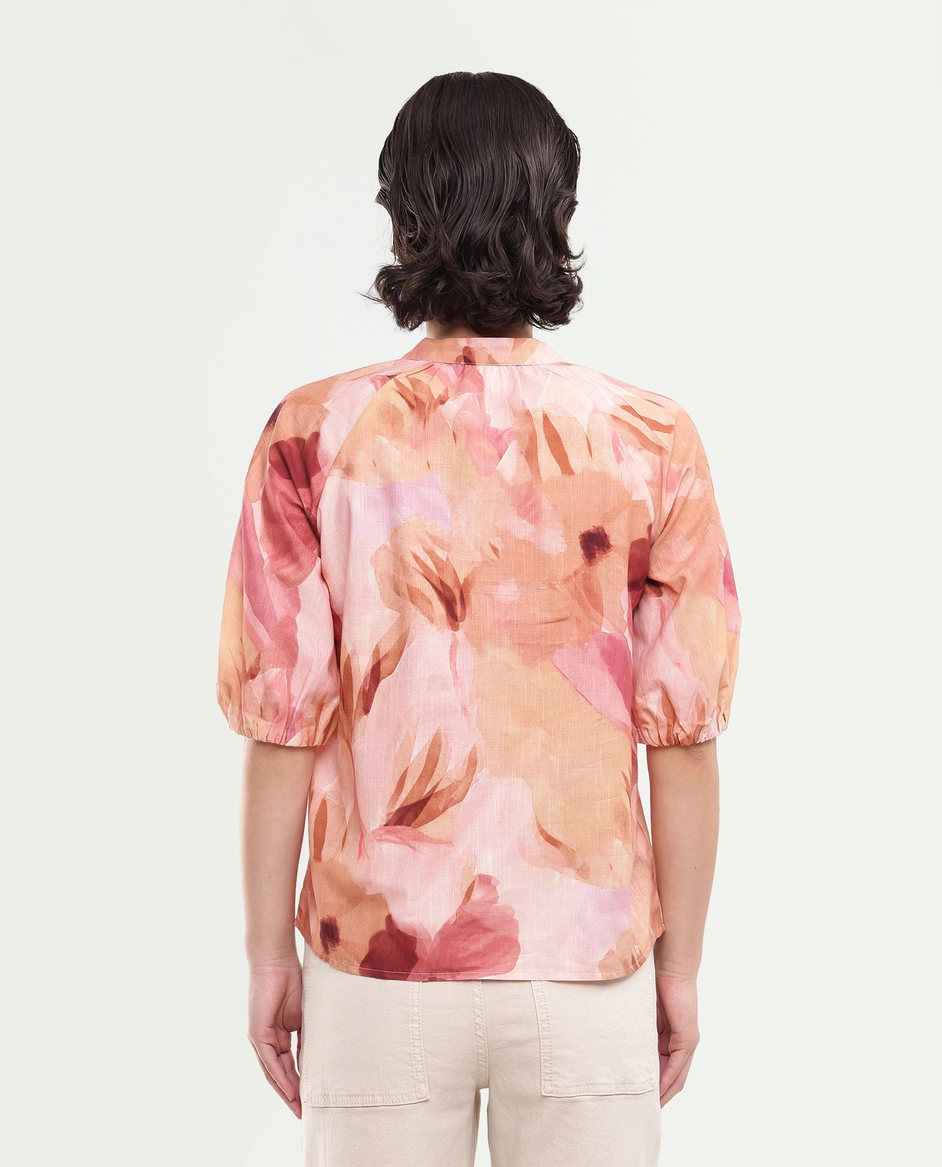 Rareism Women's Fulus Multi Floral Cotton Regular Short Sleeves Top