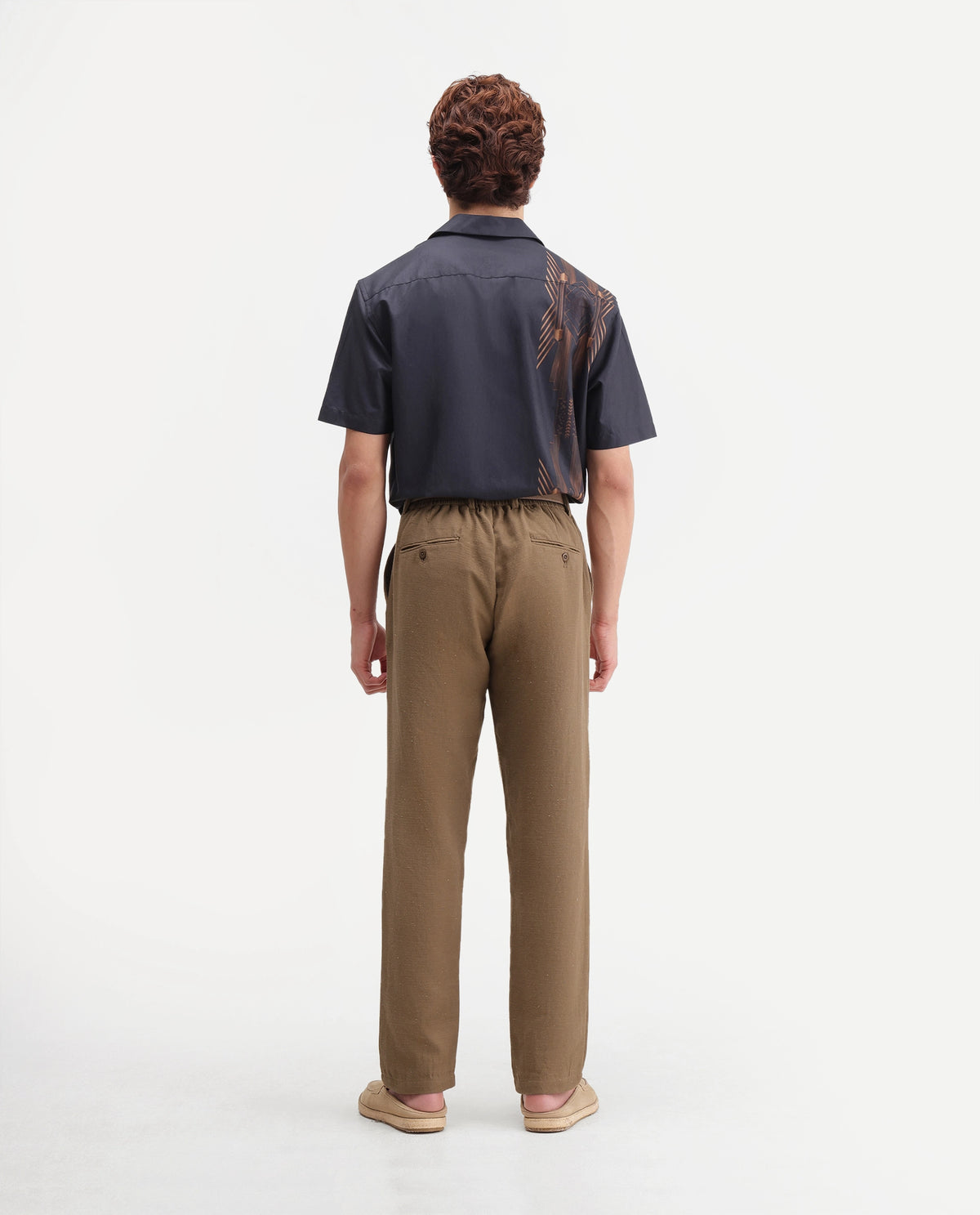 Rare Rabbit Men's Cira-B Brown Cotton Blend Button And Zip Regular Fit Plain Trouser
