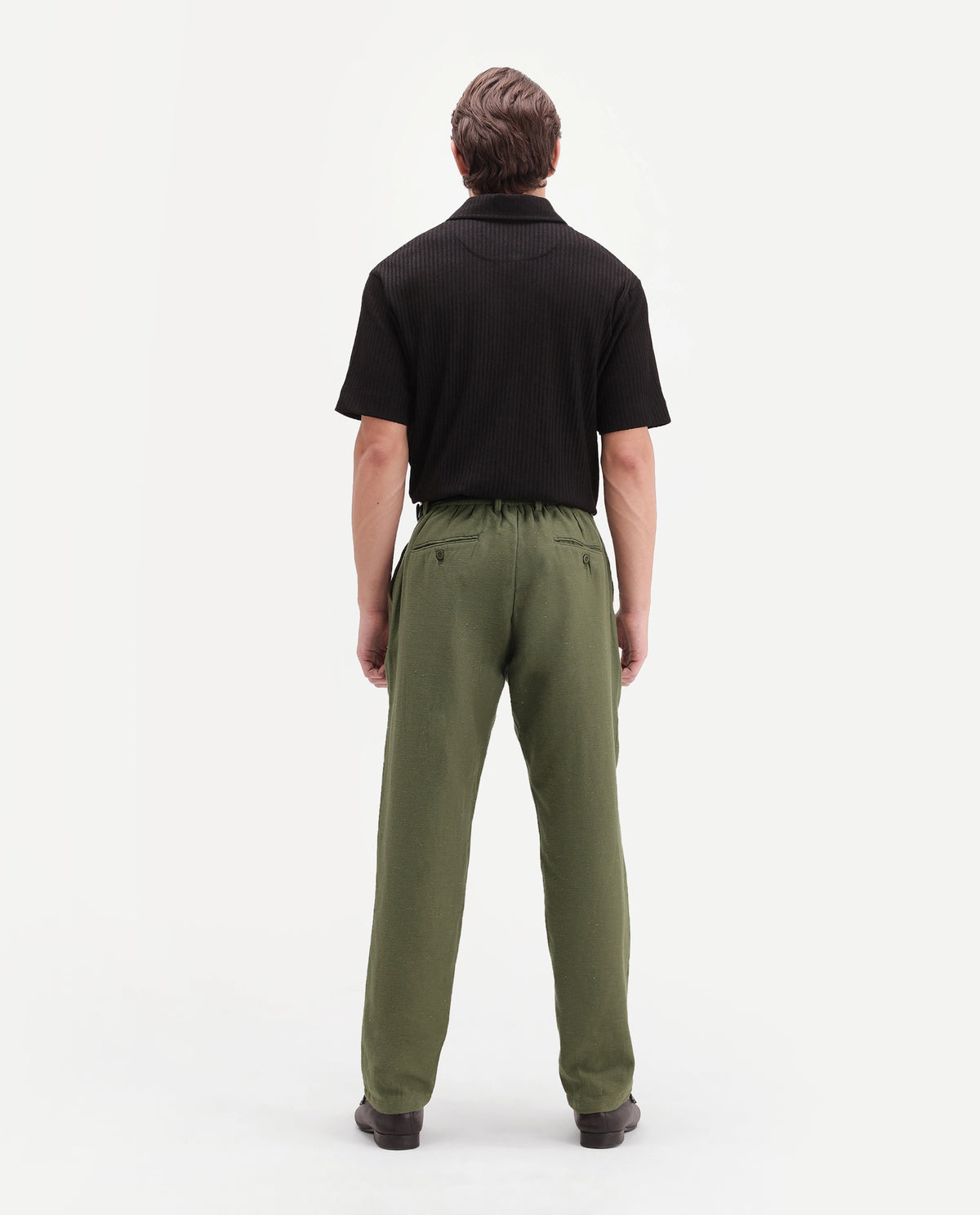 Rare Rabbit Men's Cira-B Dark Green Cotton Blend Button And Zip Regular Fit Plain Trouser