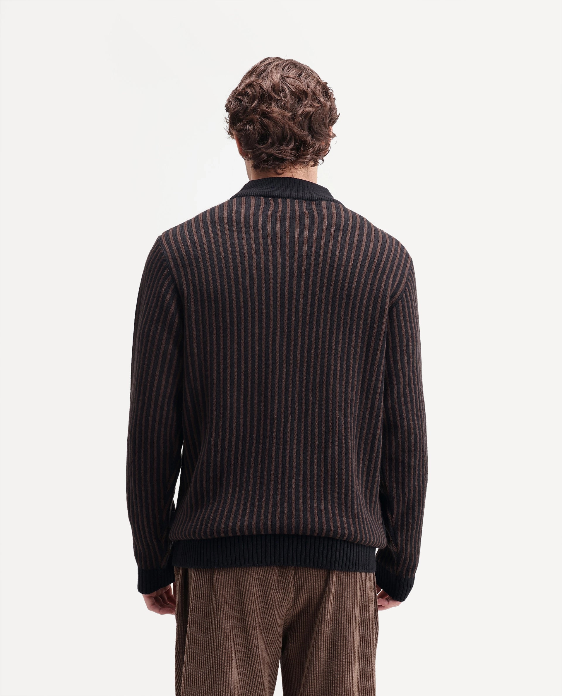 Rare Rabbit Men's Frim Dark Brown Acrylic Blend Regular Fit Sweater