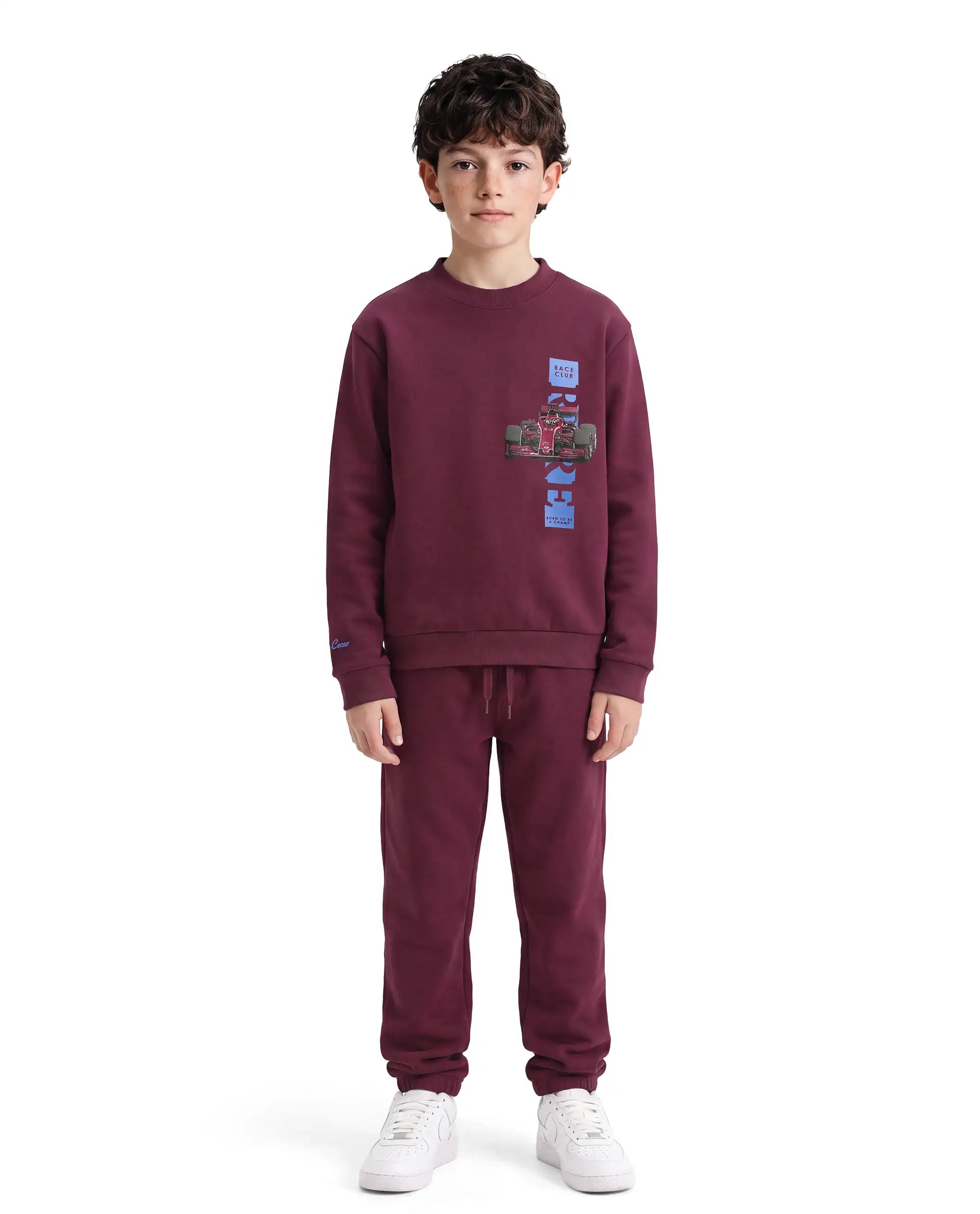 Rare Ones Kids Sohi-B Maroon Cotton Blend Fabric Drawstring Closure Straight Trackpant