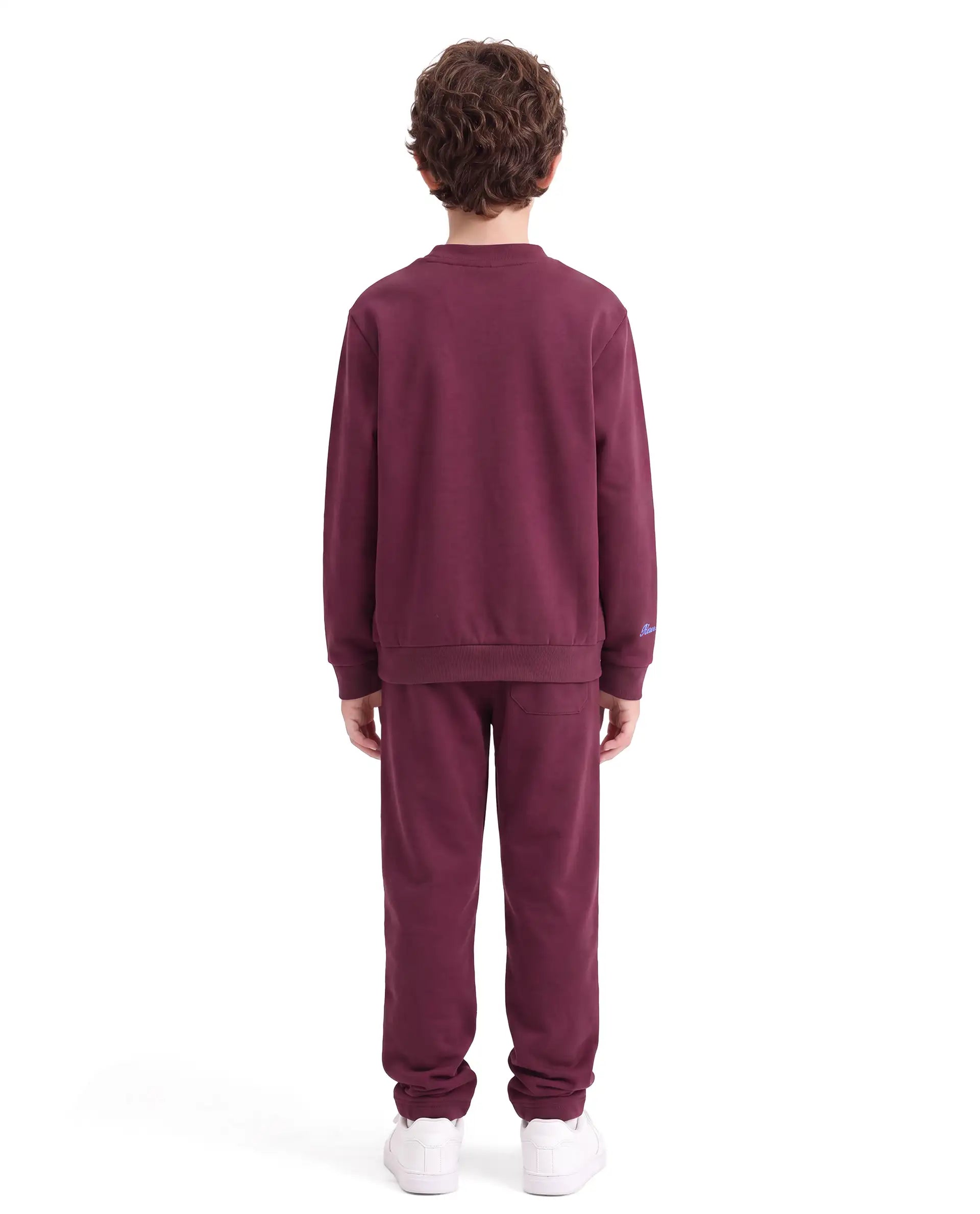 Rare Ones Kids Sohi-B Maroon Cotton Blend Fabric Drawstring Closure Straight Trackpant