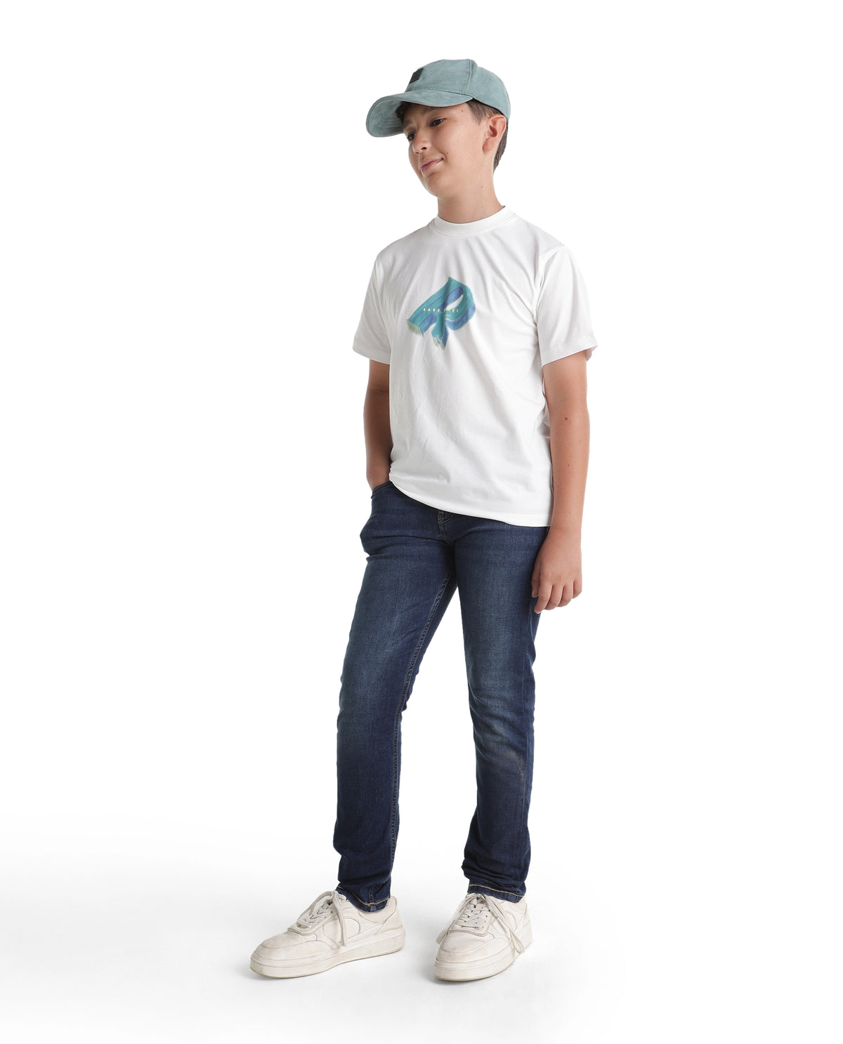 Rare Ones Kids Kim-k Off White Cotton Blend Fabric Pull-On Regular Fit Graphic Print T-Shirt