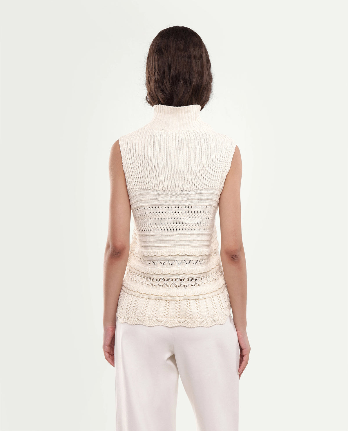 Rareism Women's Lone Off White Cotton Pull-On Regular Fit Top